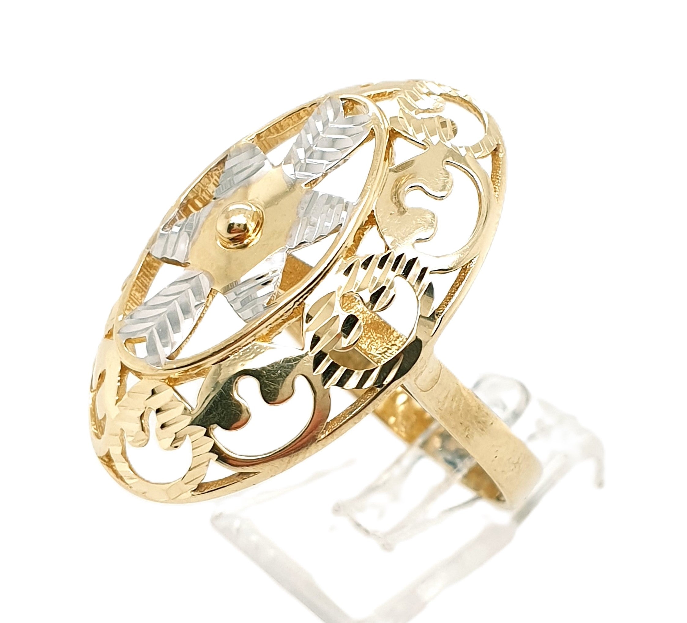 Ring Goldring 585/14kt Gelbgold Weißgold Gr.62