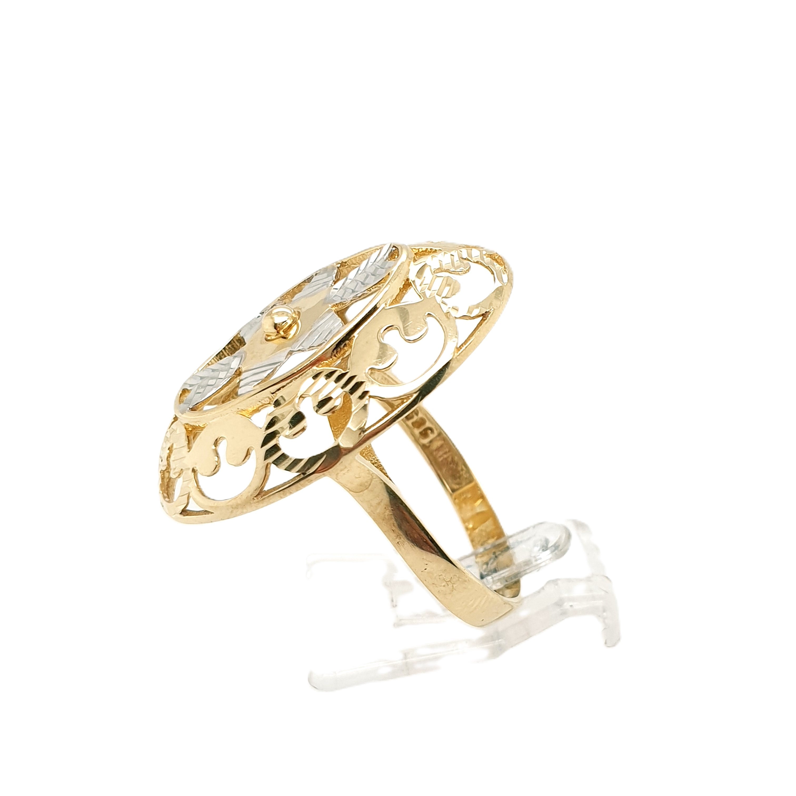 Ring Goldring 585/14kt Gelbgold Weißgold Gr.62