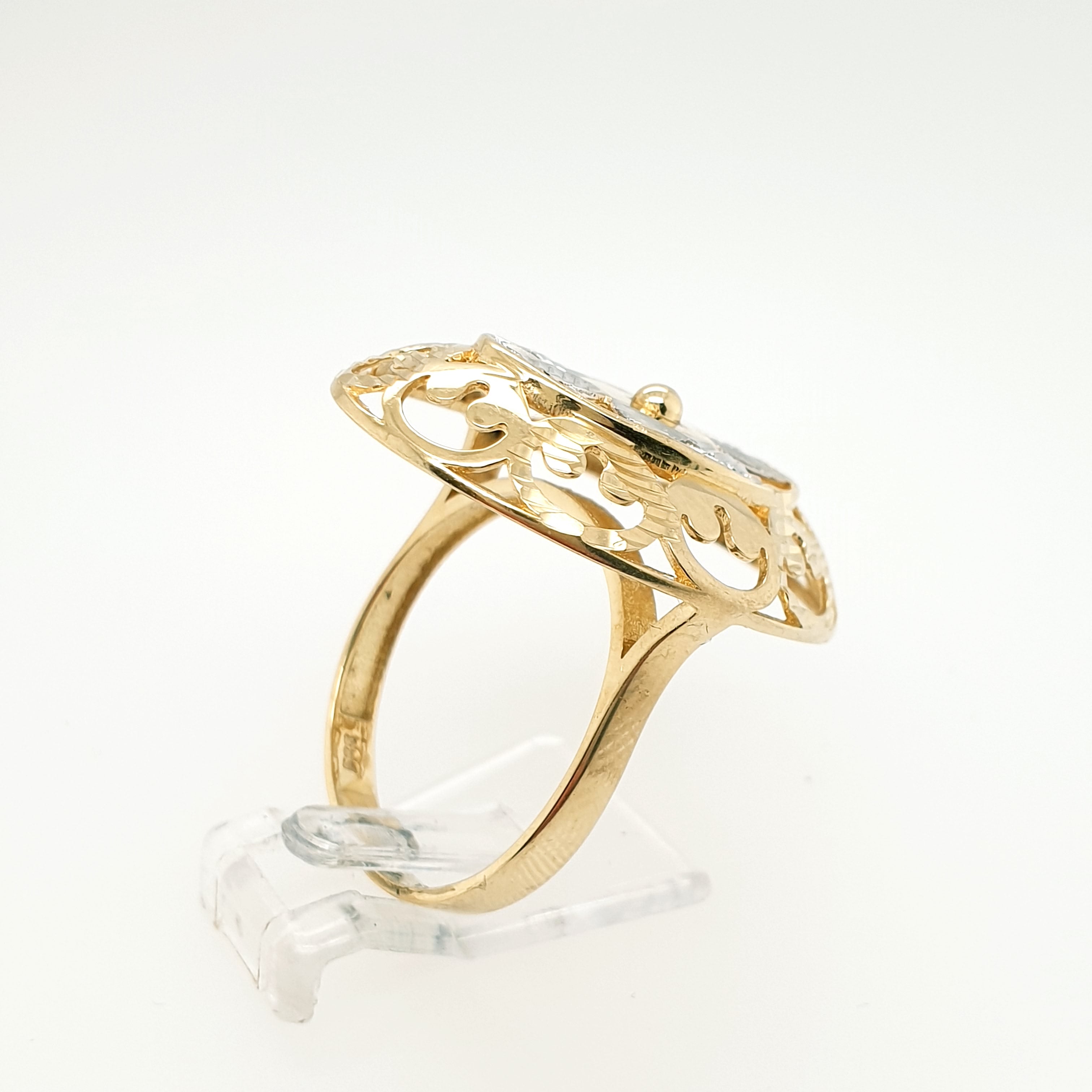 Ring Goldring 585/14kt Gelbgold Weißgold Gr.62