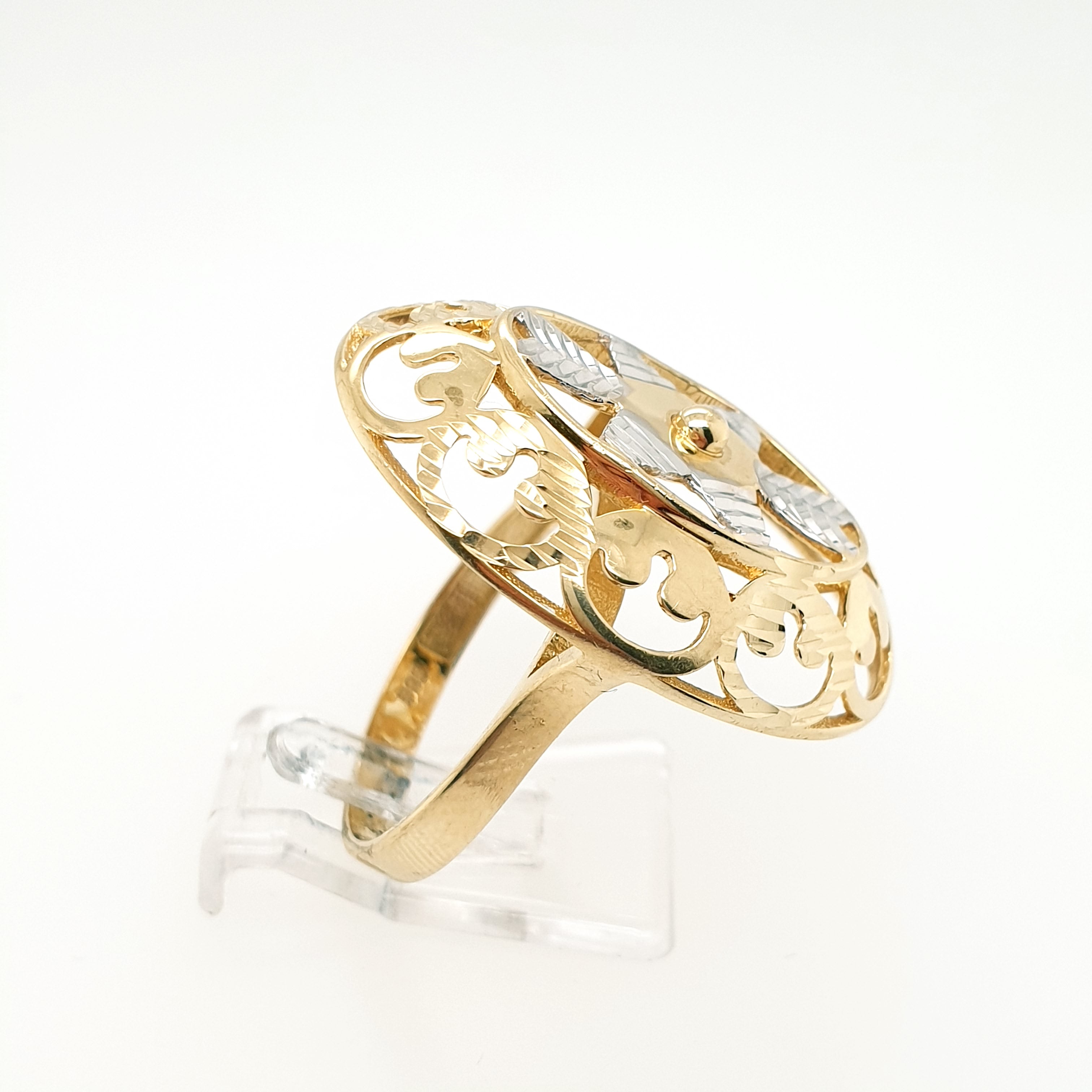Ring Goldring 585/14kt Gelbgold Weißgold Gr.62