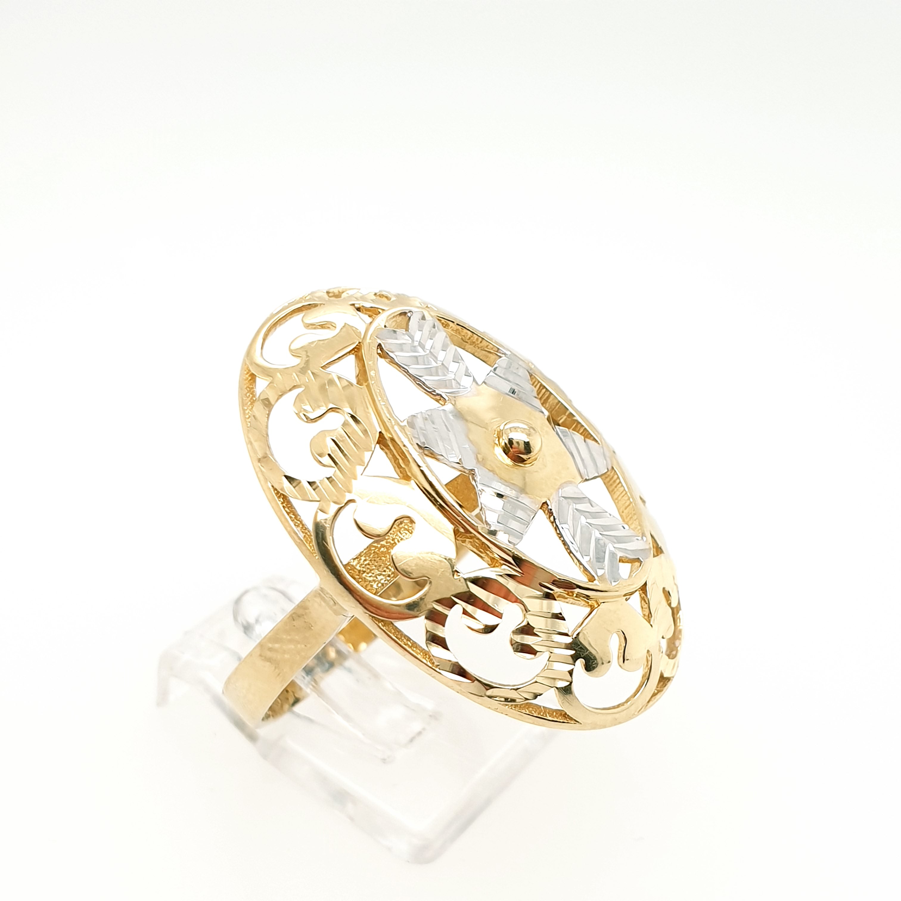 Ring Goldring 585/14kt Gelbgold Weißgold Gr.62
