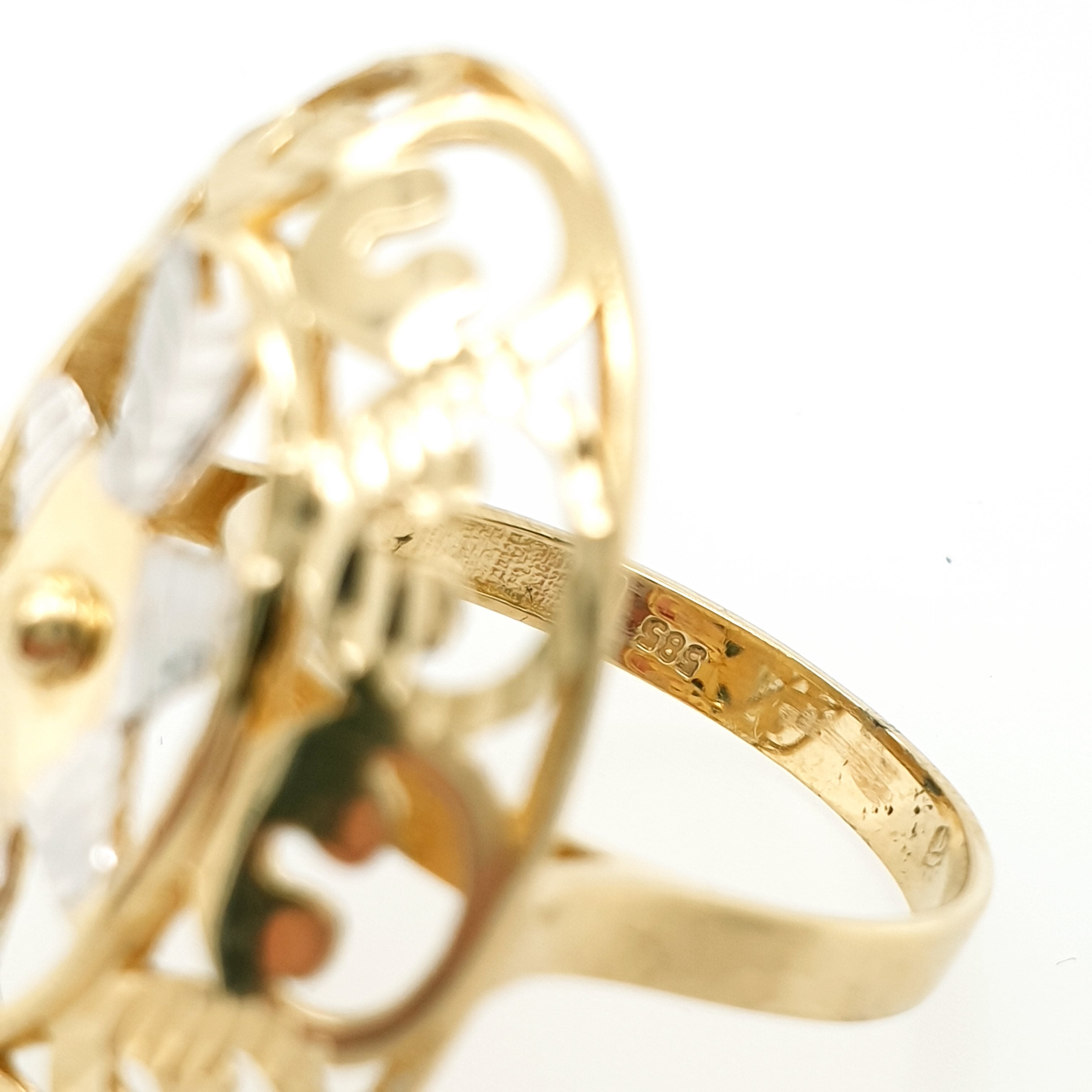 Ring Goldring 585/14kt Gelbgold Weißgold Gr.62