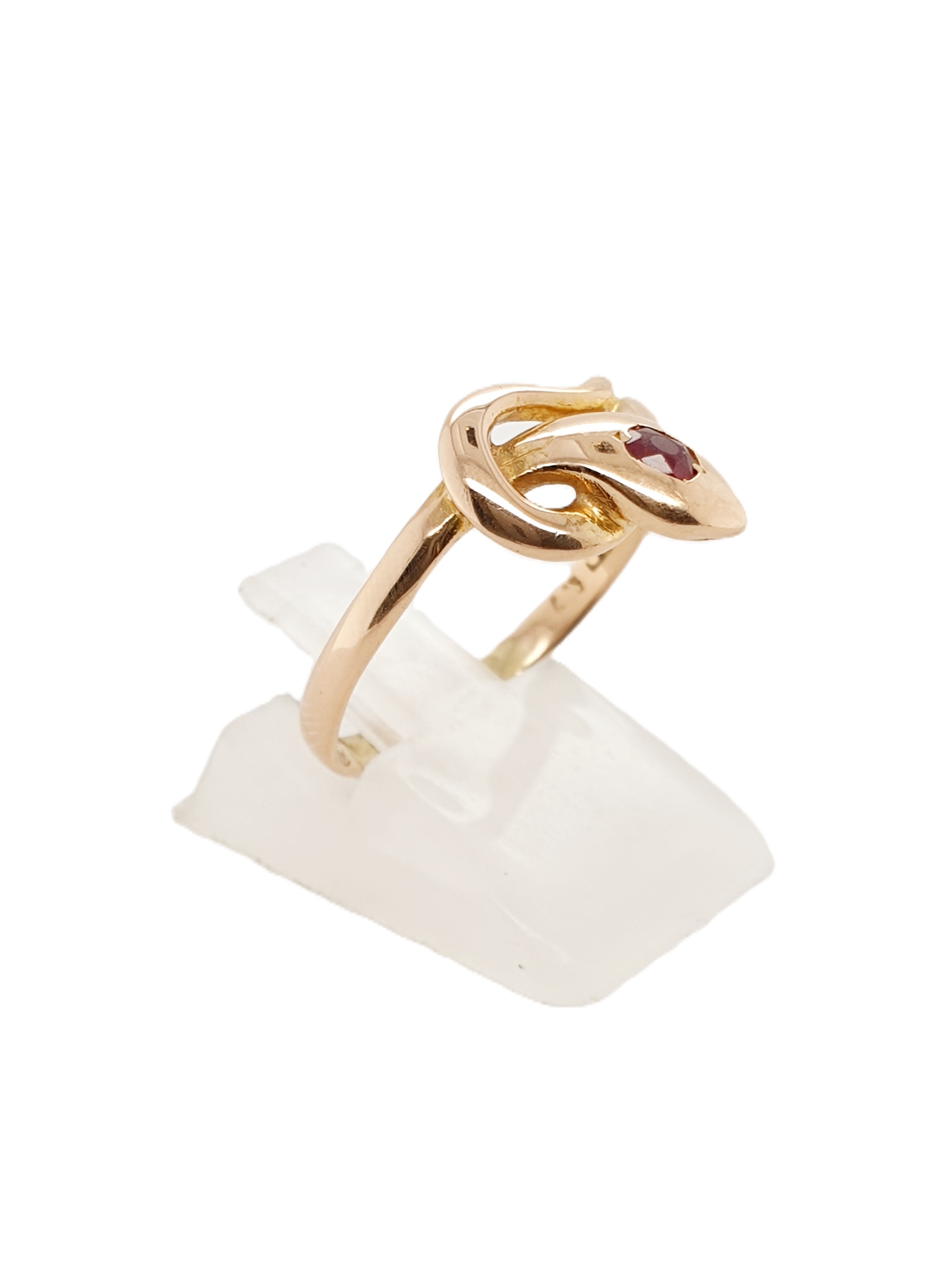 Gold Ring 750/18kt Gr.60 Rotgold Schlange