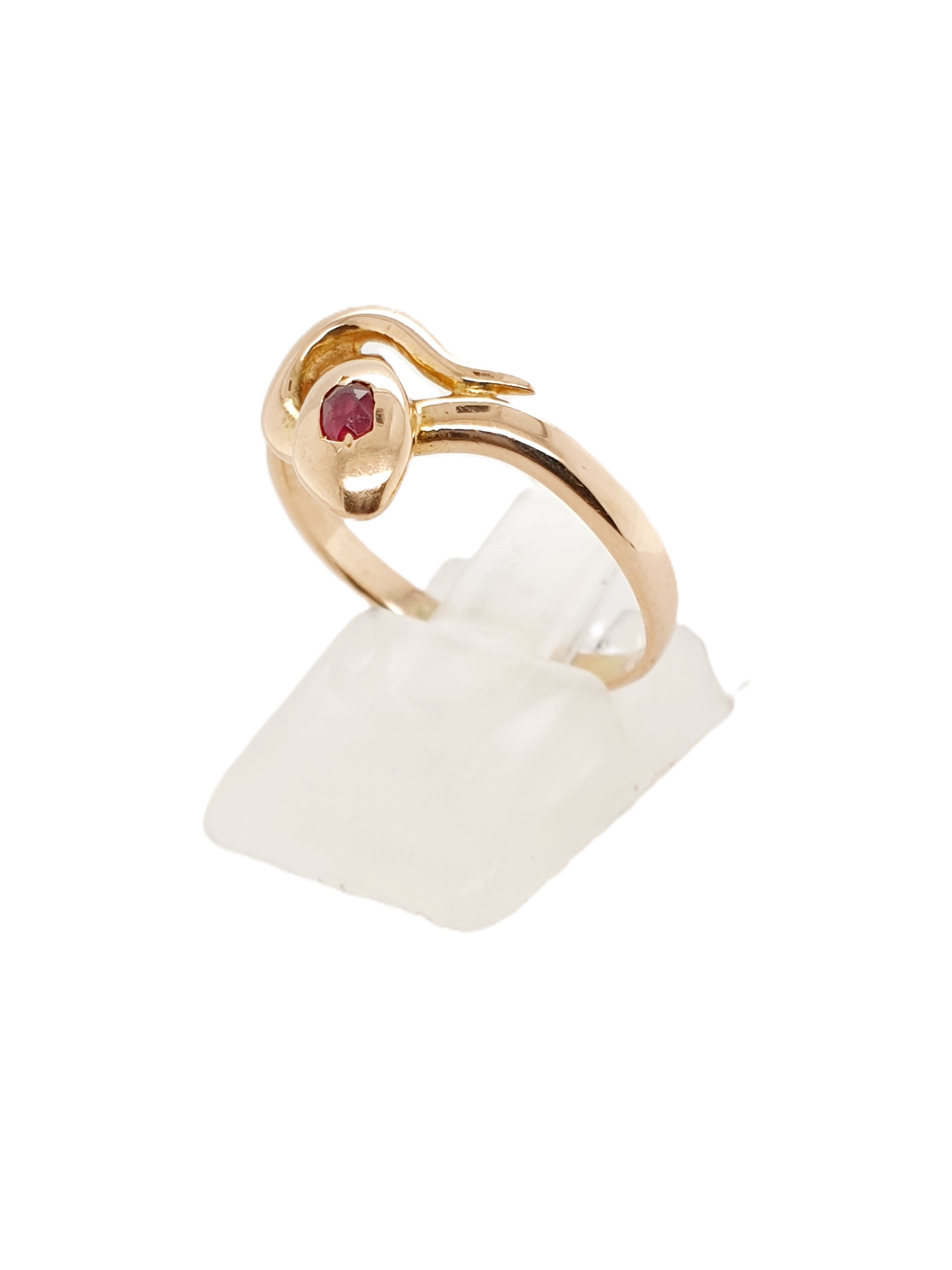 Gold Ring 750/18kt Gr.60 Rotgold Schlange