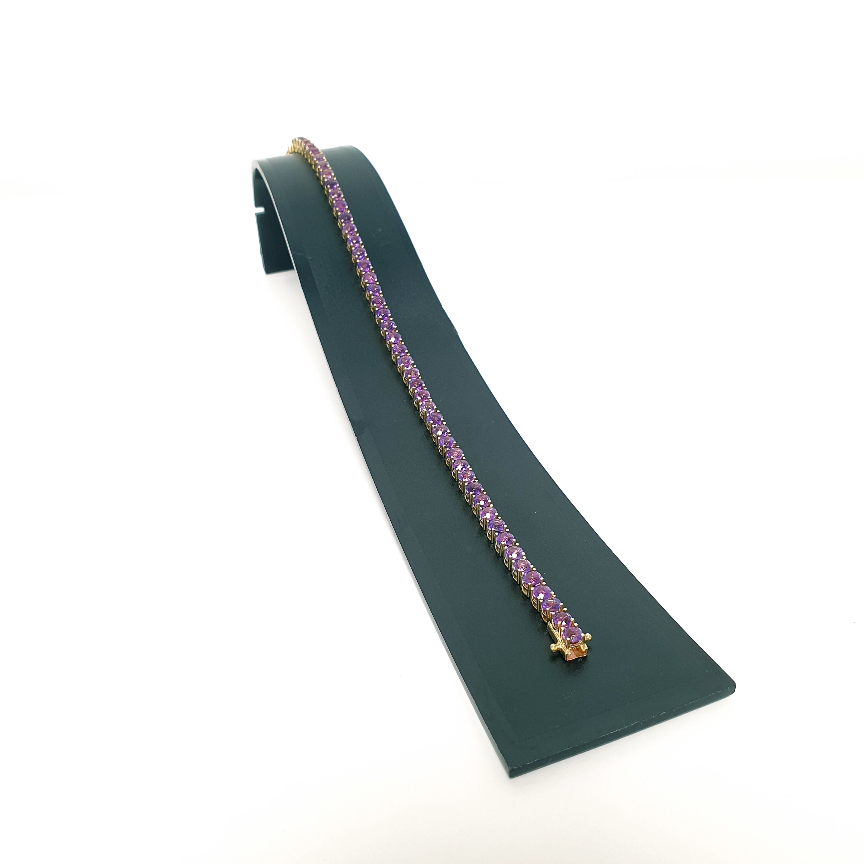 Amethyst Armband 585 Gelbgold 14kt L:18cm