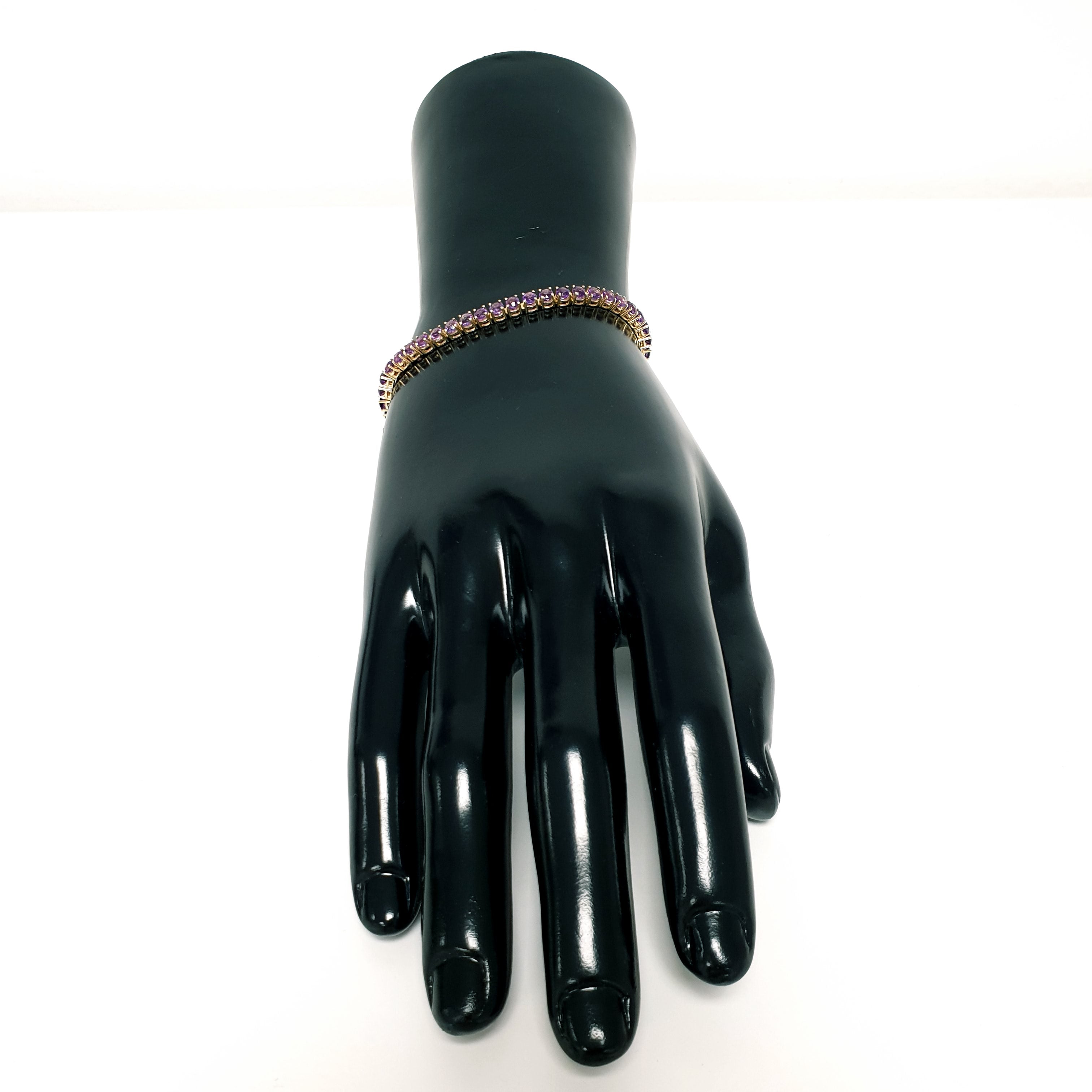 Amethyst Armband 585 Gelbgold 14kt L:18cm