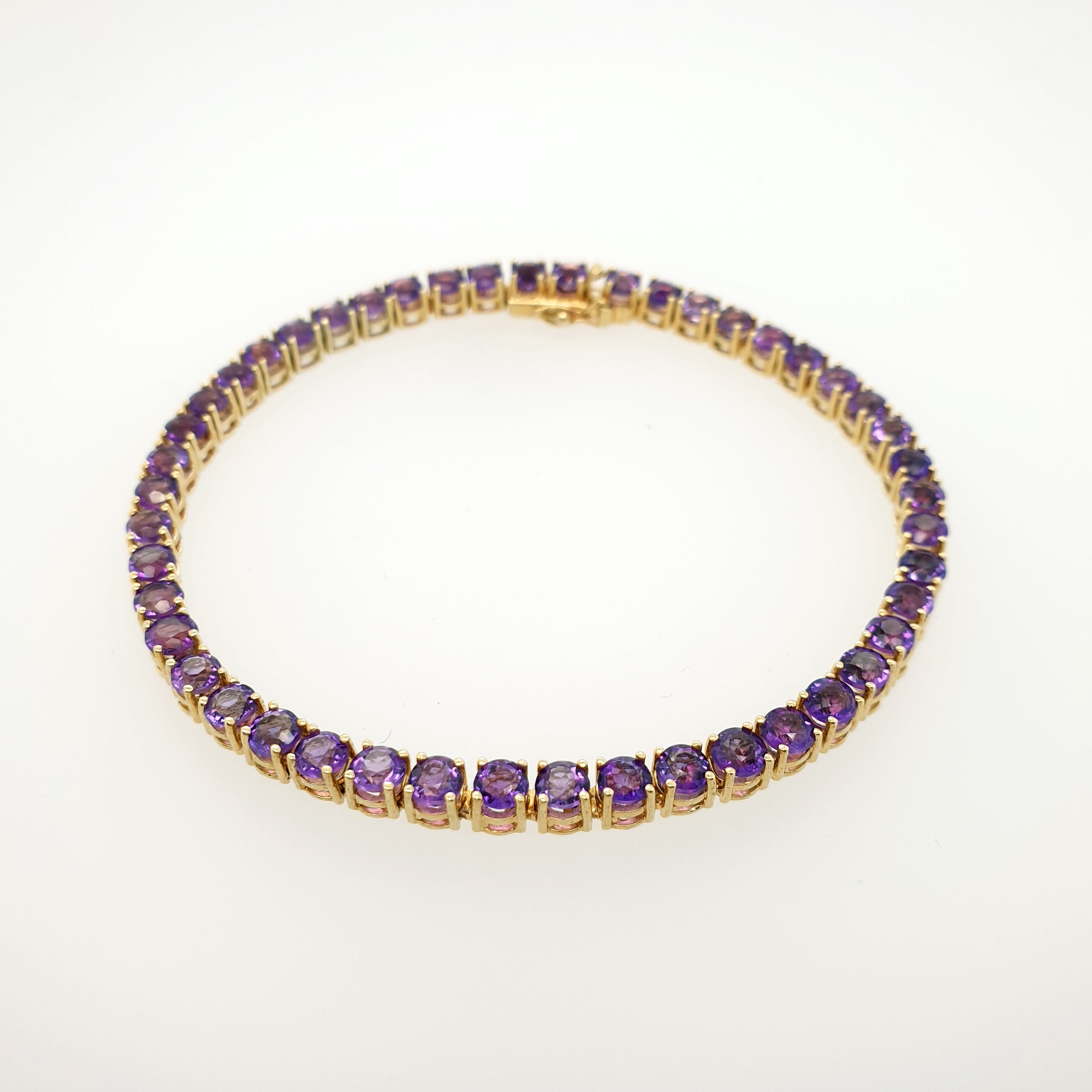 Amethyst Armband 585 Gelbgold 14kt L:18cm