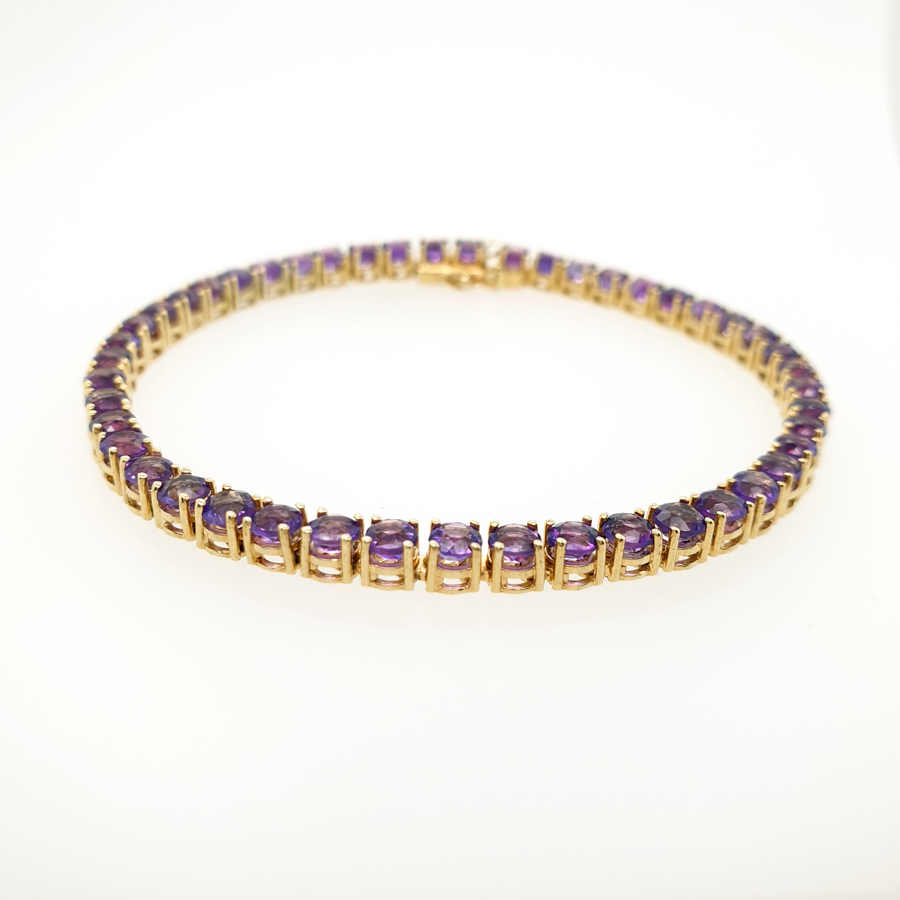 Amethyst Armband 585 Gelbgold 14kt L:18cm