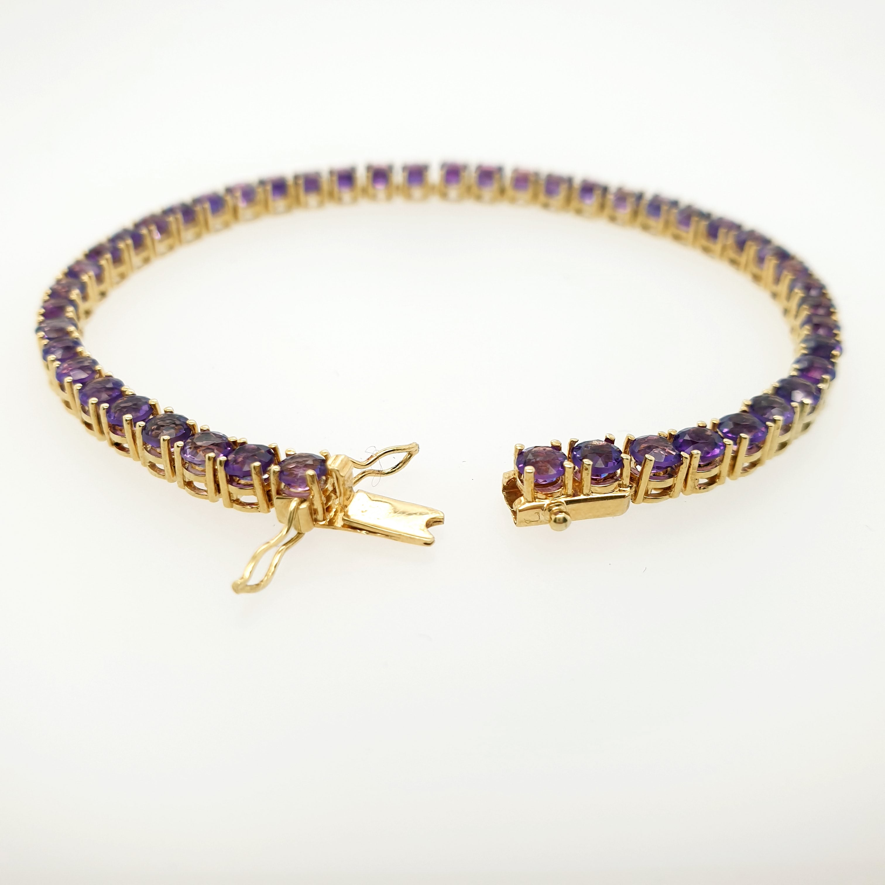 Amethyst Armband 585 Gelbgold 14kt L:18cm