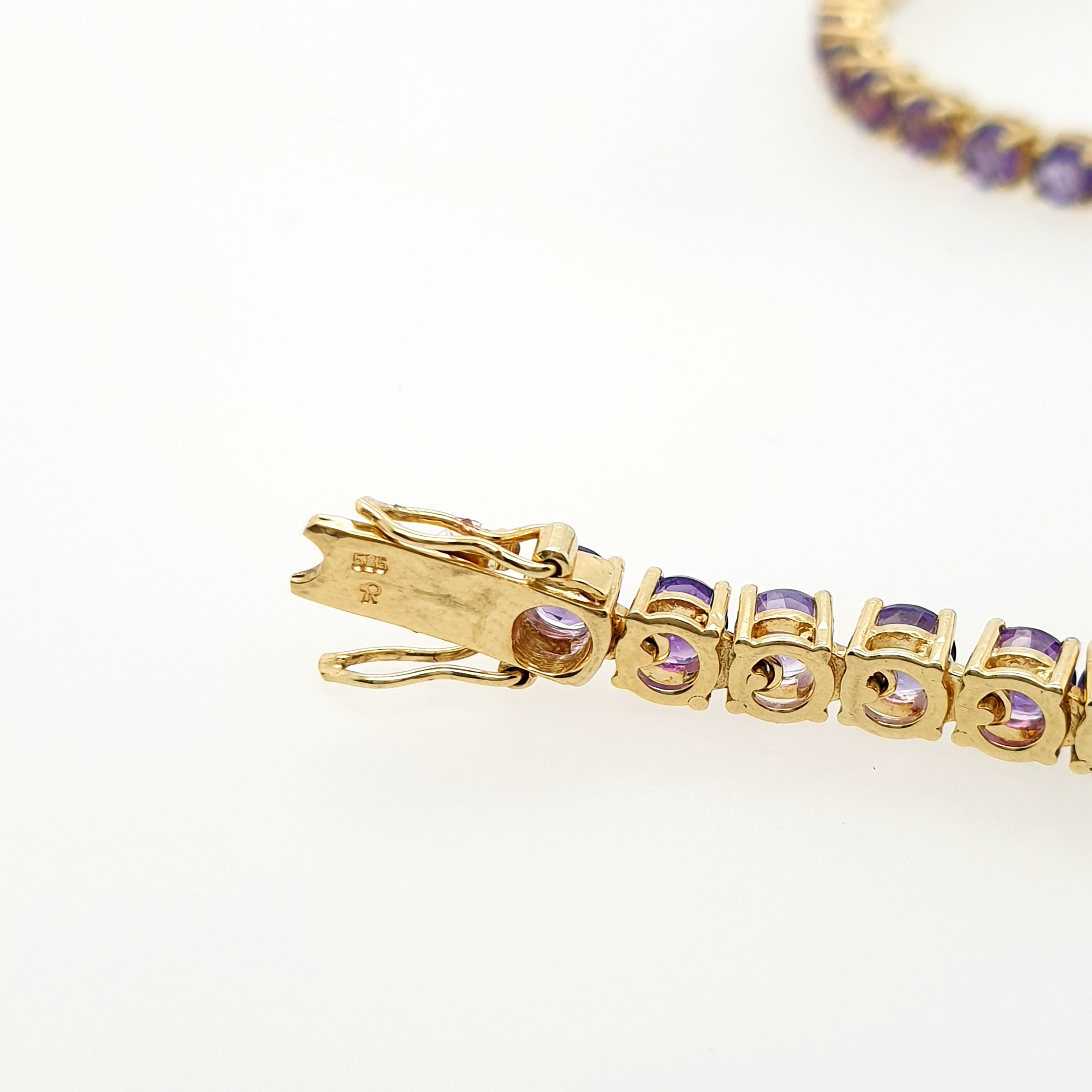 Amethyst Armband 585 Gelbgold 14kt L:18cm