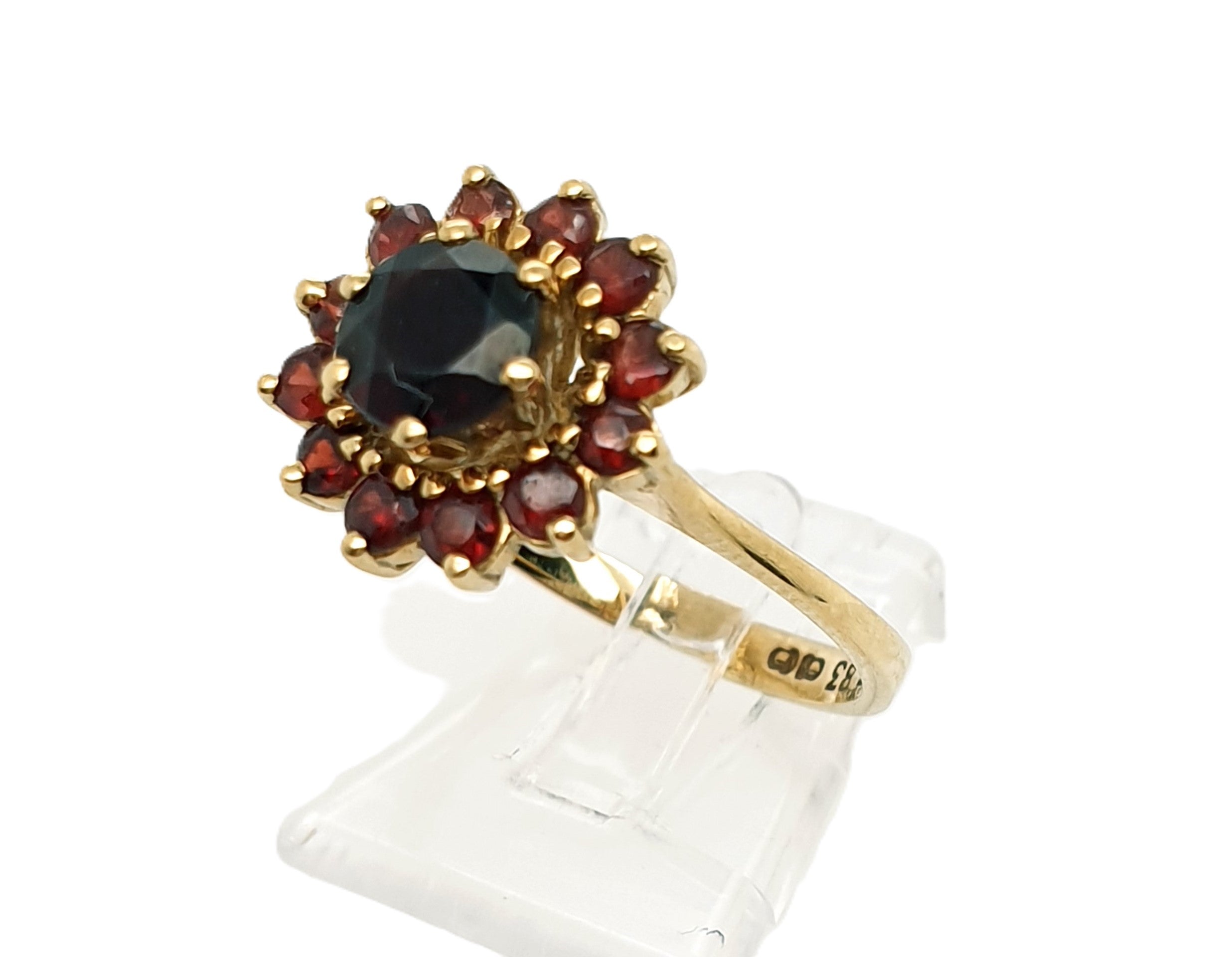 Ring Goldring rote Farbsteine 585/14 Karat Gelbgold Gr.56