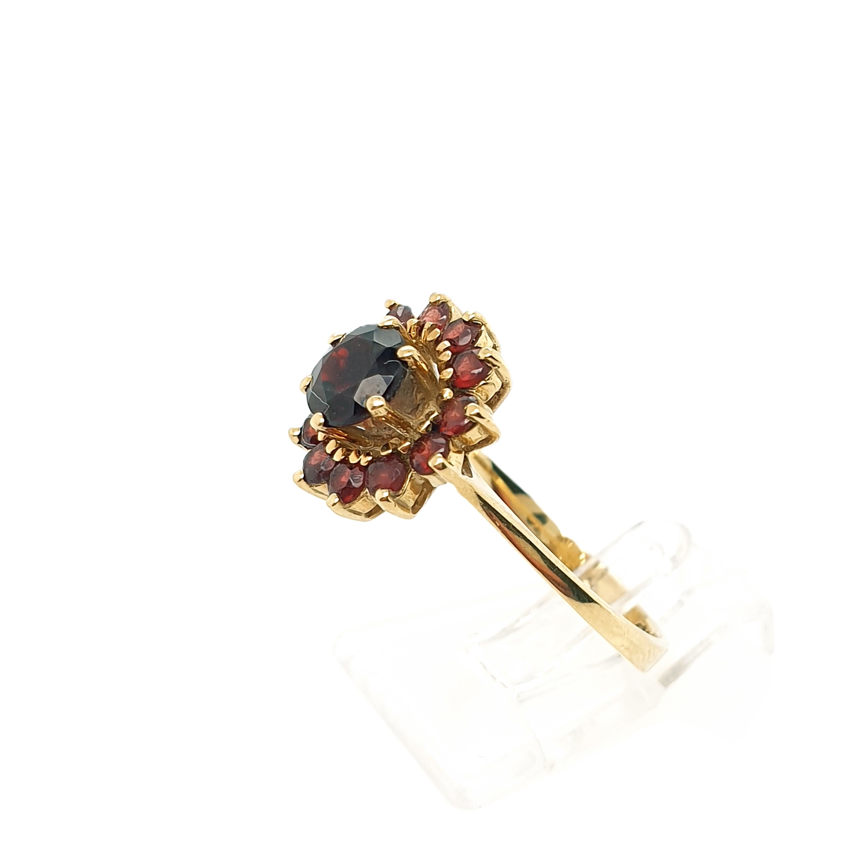 Ring Goldring rote Farbsteine 585/14 Karat Gelbgold Gr.56