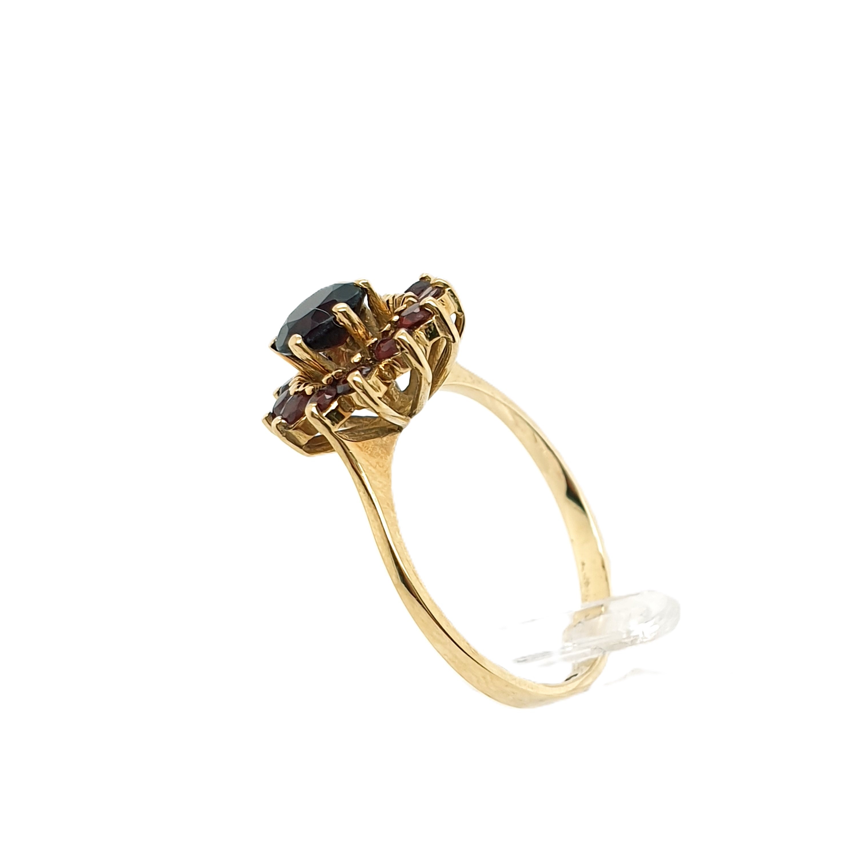 Ring Goldring rote Farbsteine 585/14 Karat Gelbgold Gr.56