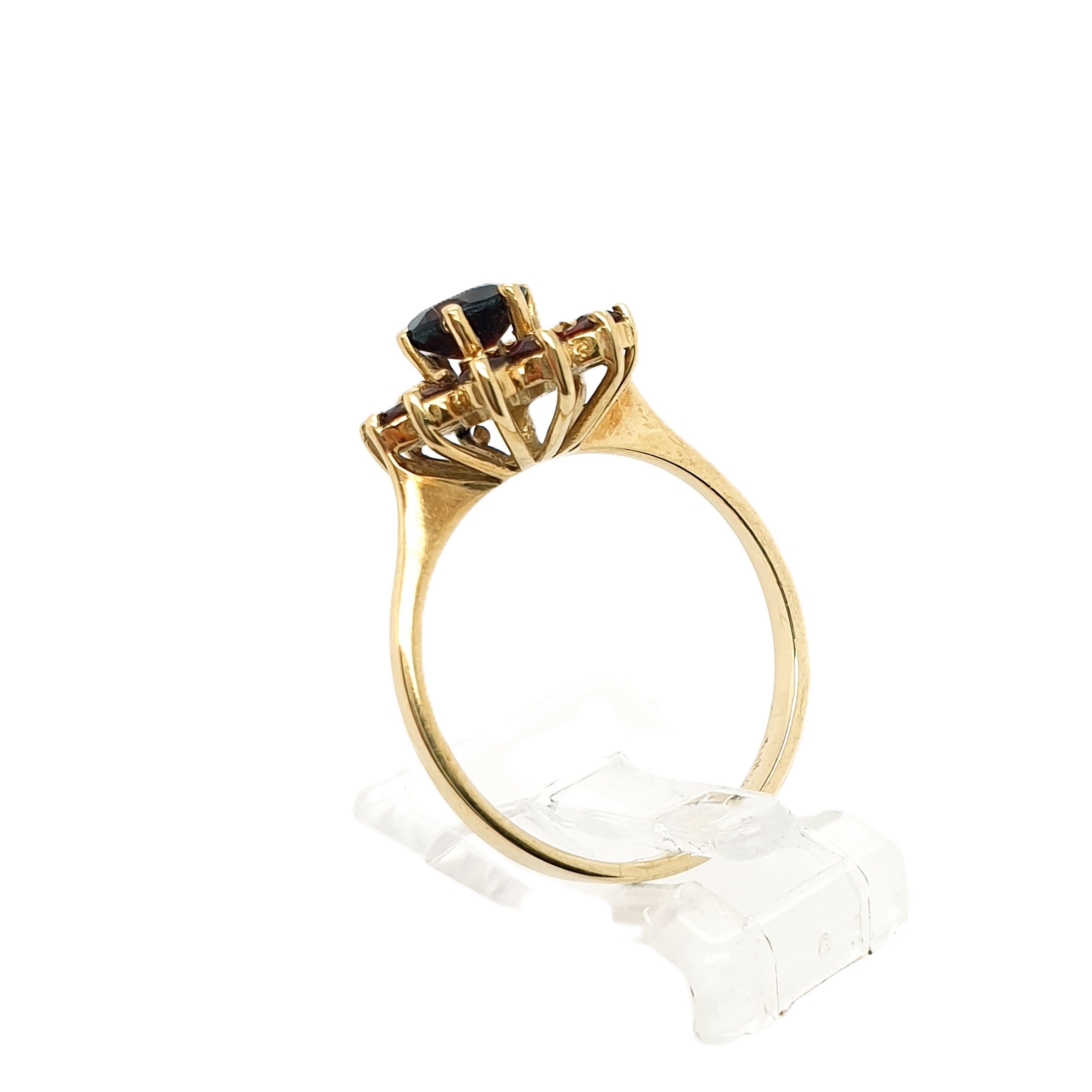 Ring Goldring rote Farbsteine 585/14 Karat Gelbgold Gr.56