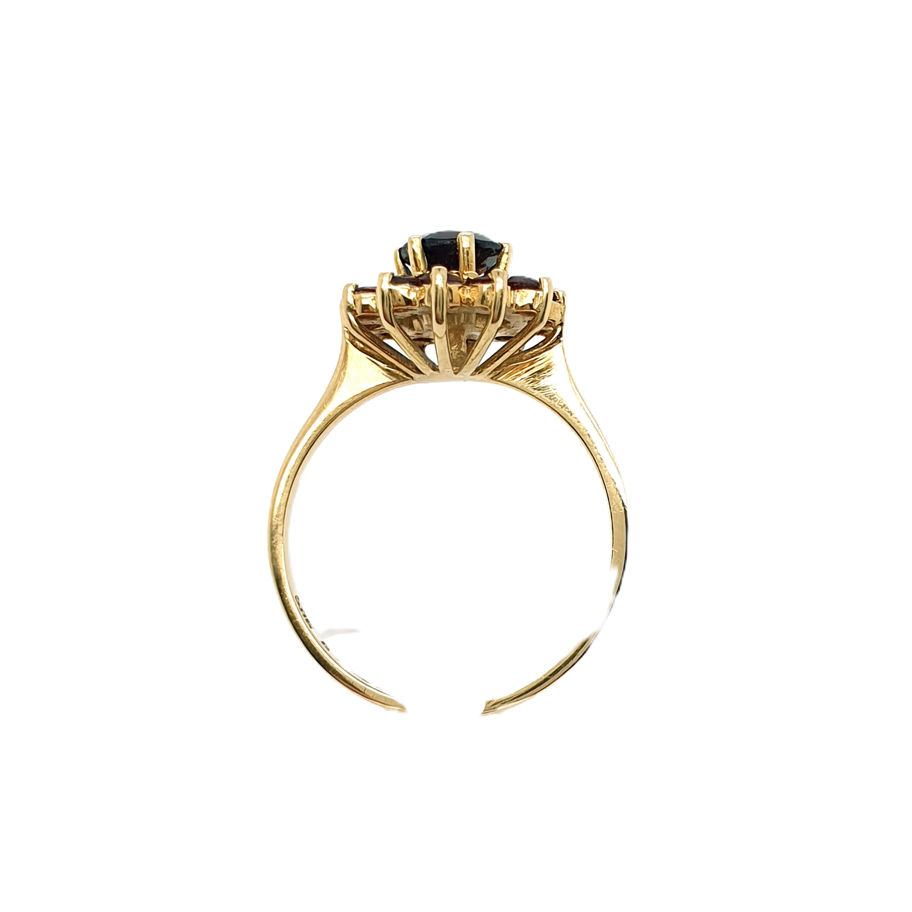 Ring Goldring rote Farbsteine 585/14 Karat Gelbgold Gr.56