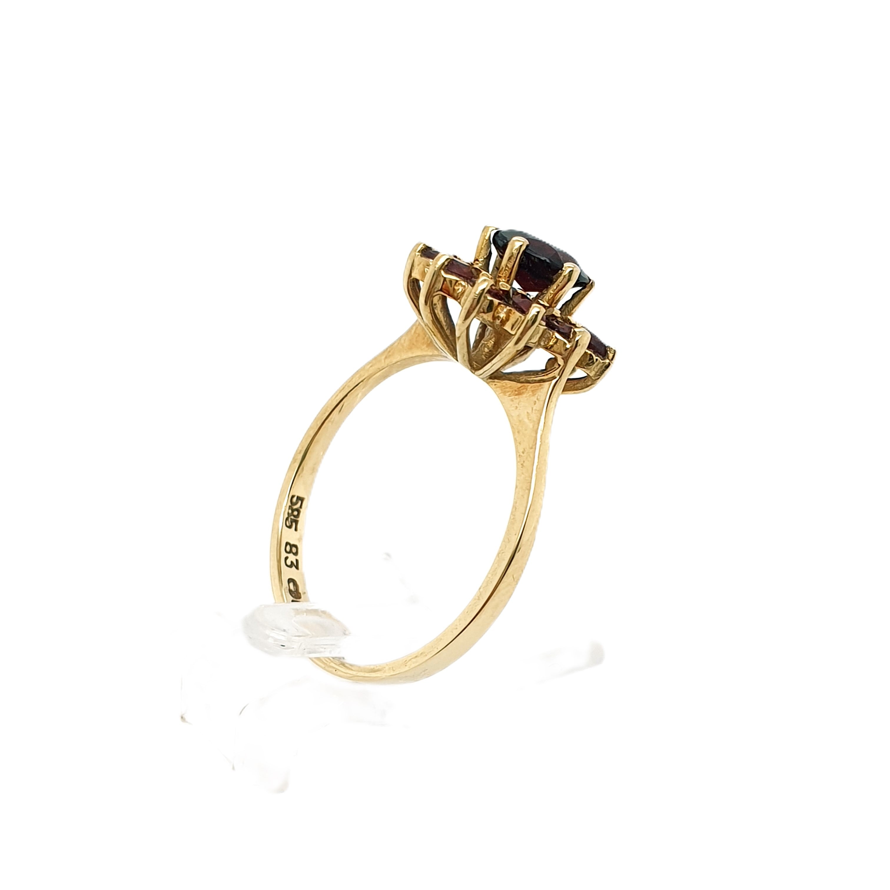 Ring Goldring rote Farbsteine 585/14 Karat Gelbgold Gr.56