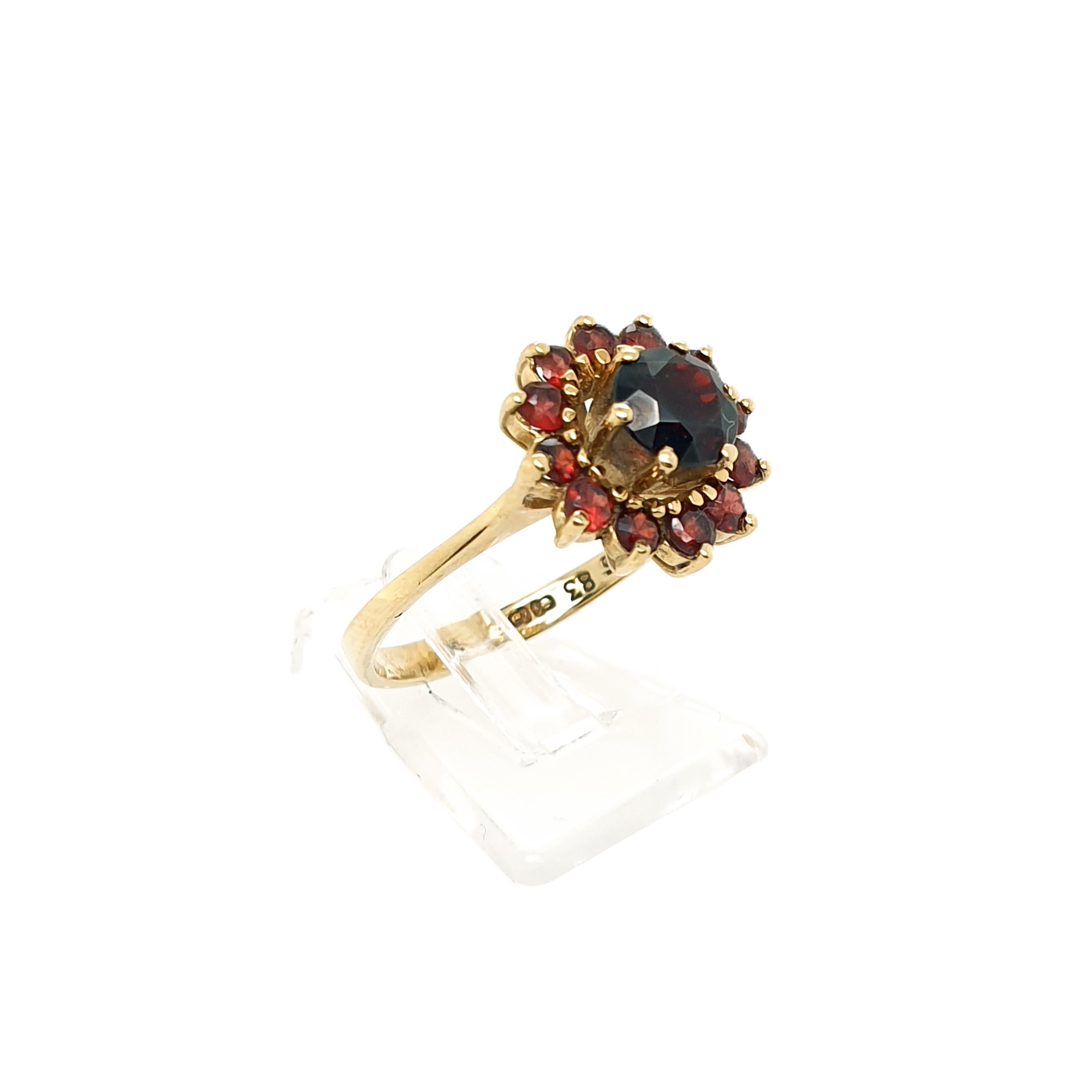 Ring Goldring rote Farbsteine 585/14 Karat Gelbgold Gr.56