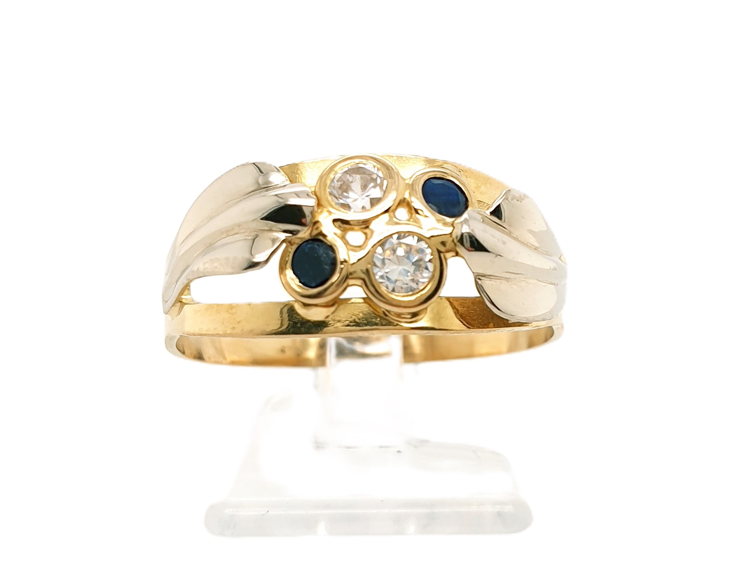 Ring Goldring Farbstein 750/18 Karat Gelbgold Gr.61