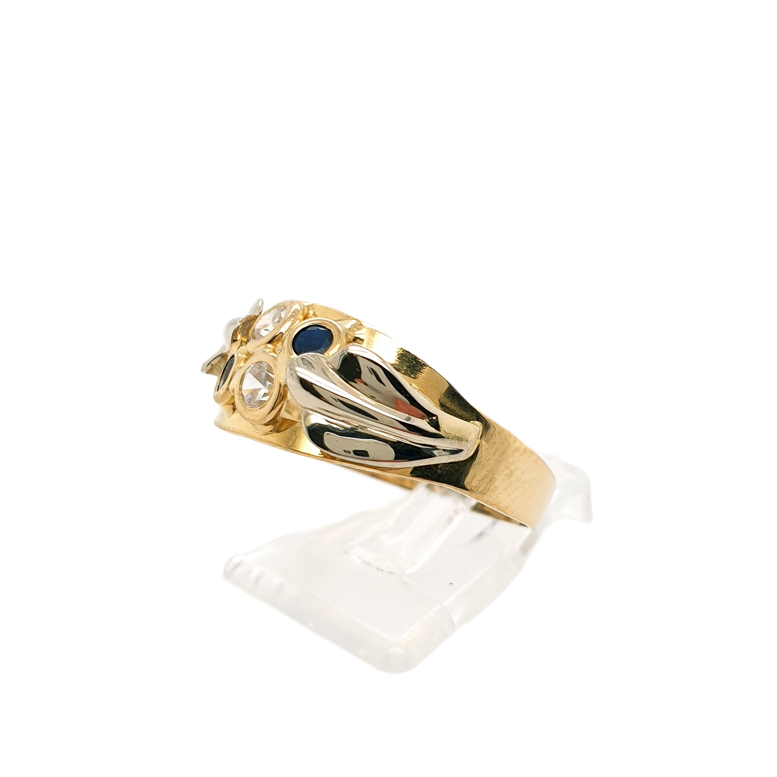 Ring Goldring Farbstein 750/18 Karat Gelbgold Gr.61