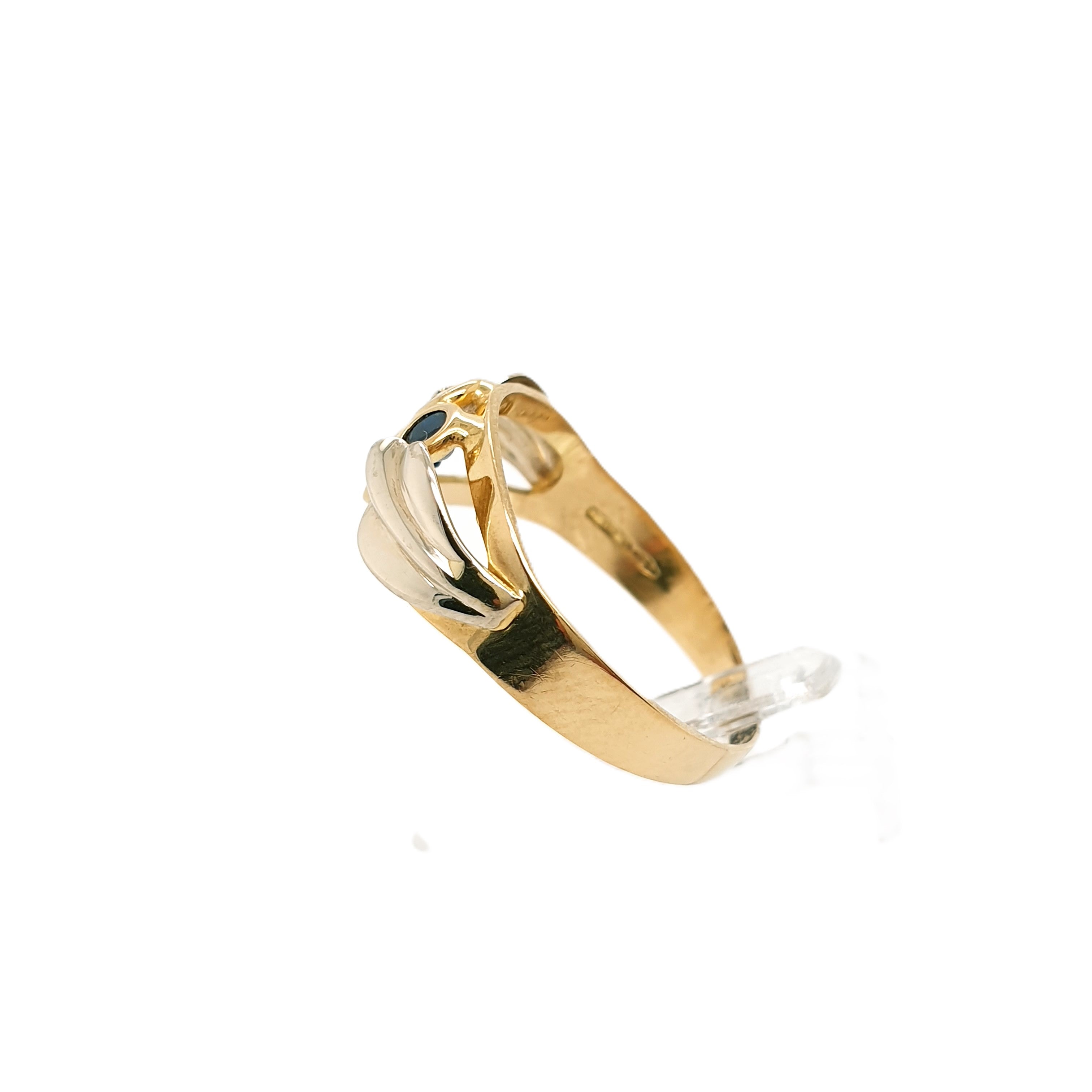 Ring Goldring Farbstein 750/18 Karat Gelbgold Gr.61