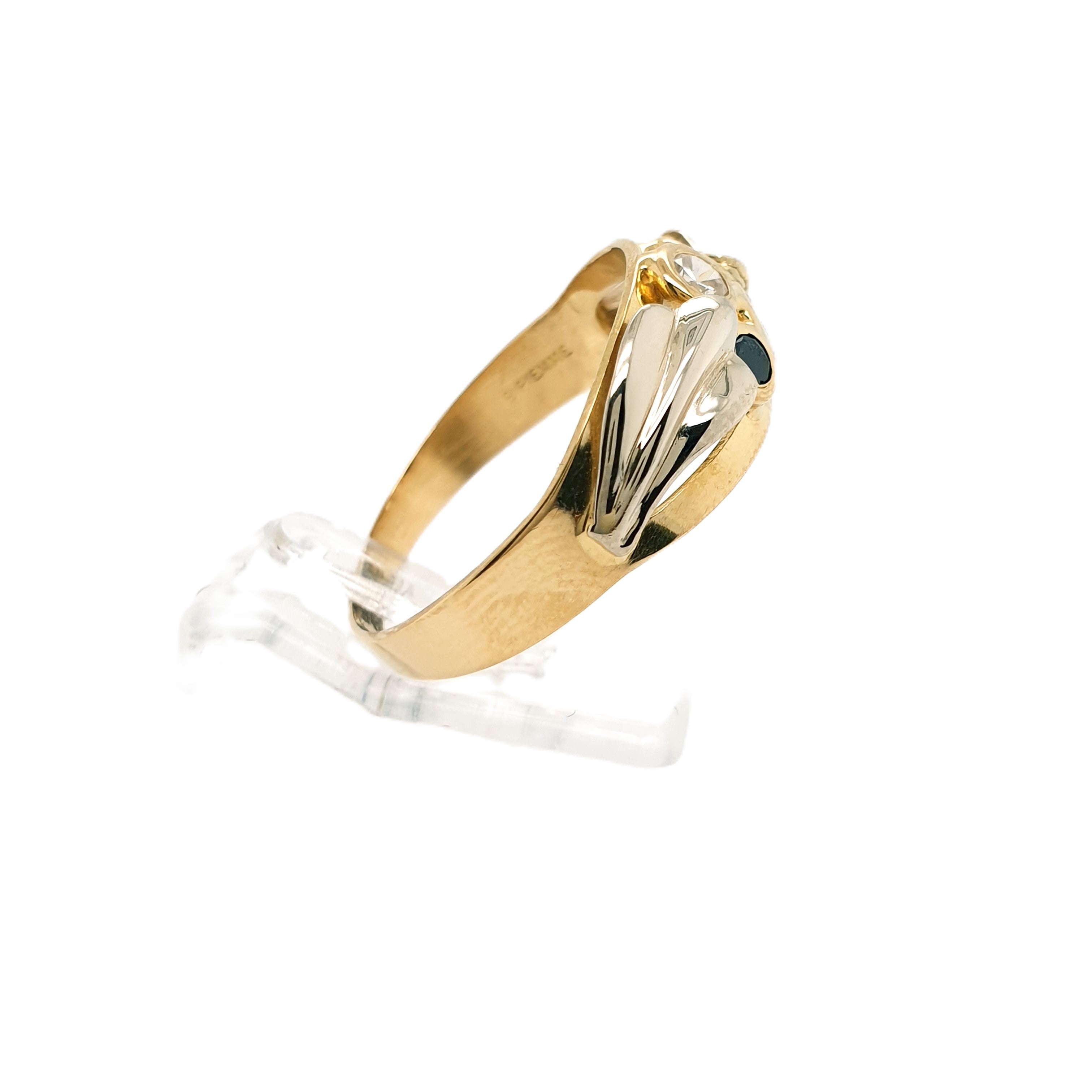 Ring Goldring Farbstein 750/18 Karat Gelbgold Gr.61