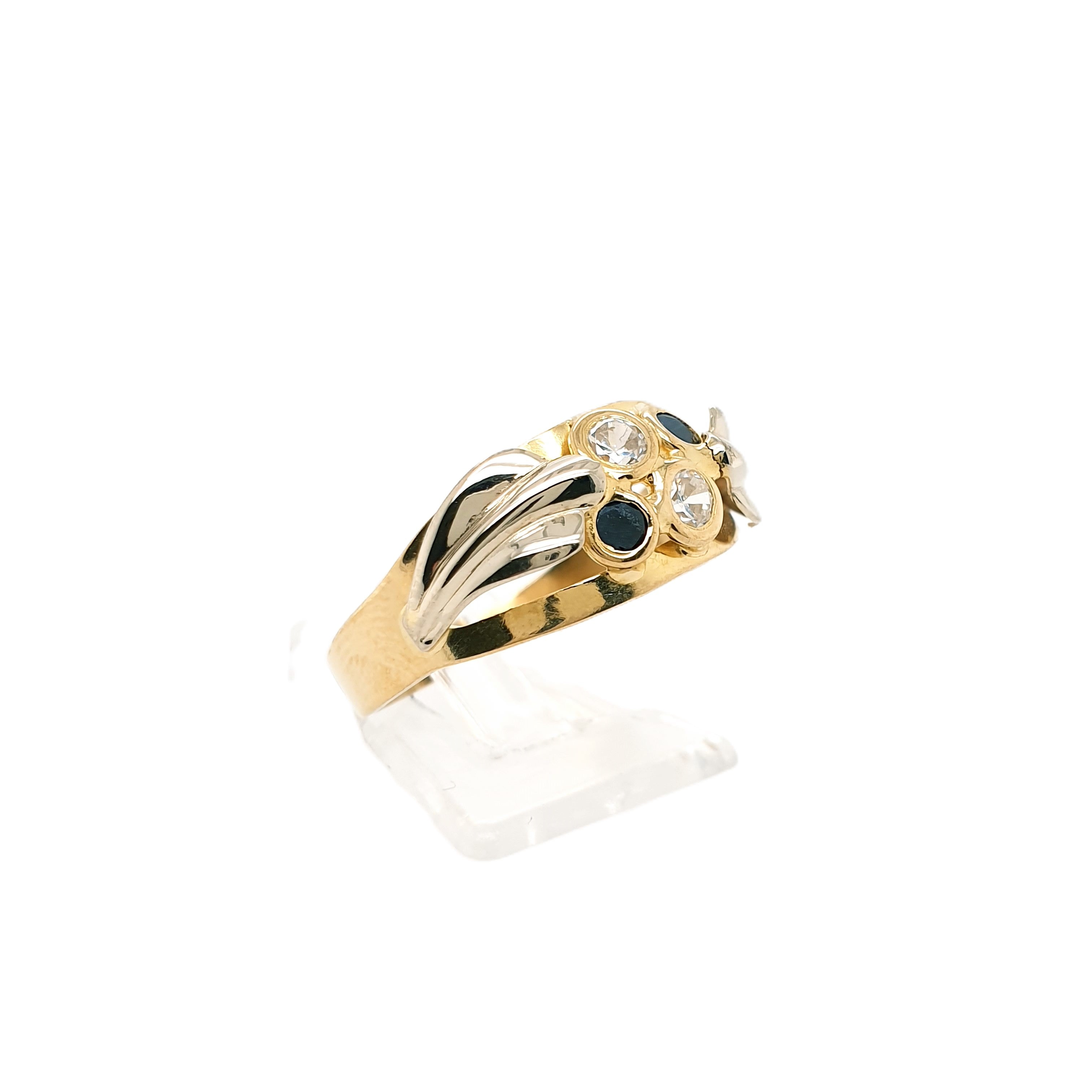 Ring Goldring Farbstein 750/18 Karat Gelbgold Gr.61