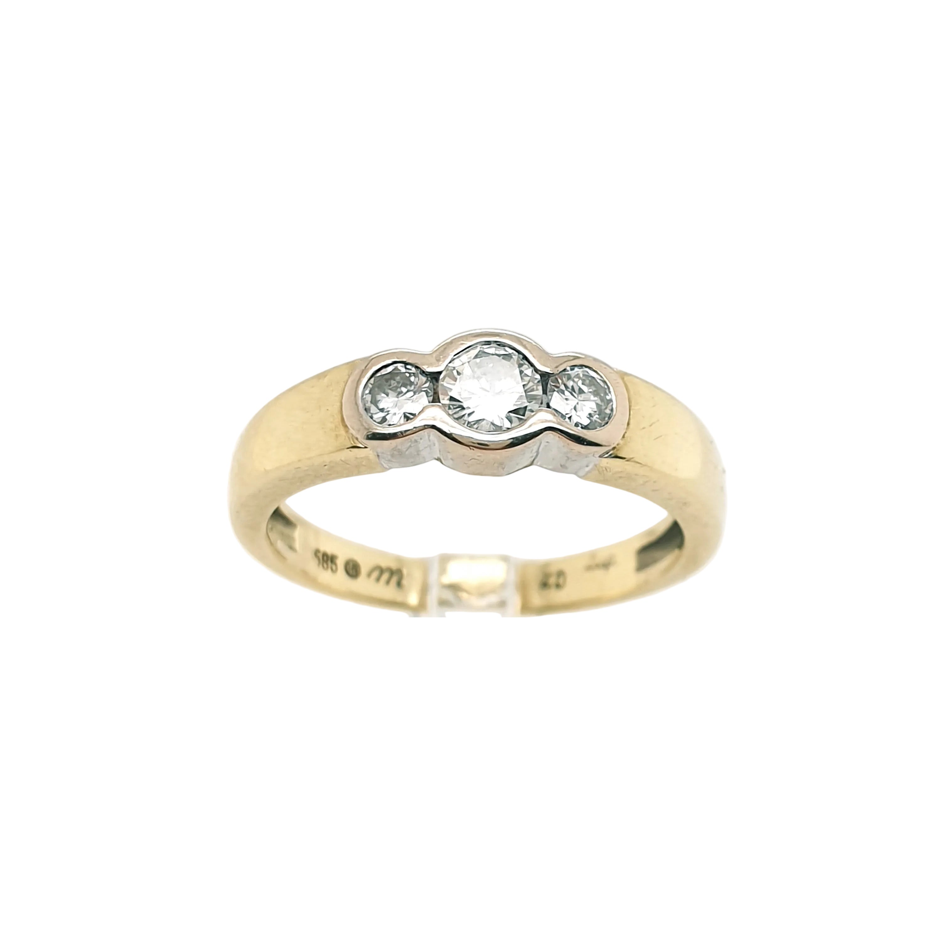 Ring Gelb/Weißgold 585 14kt mit Brillanten Gr.54