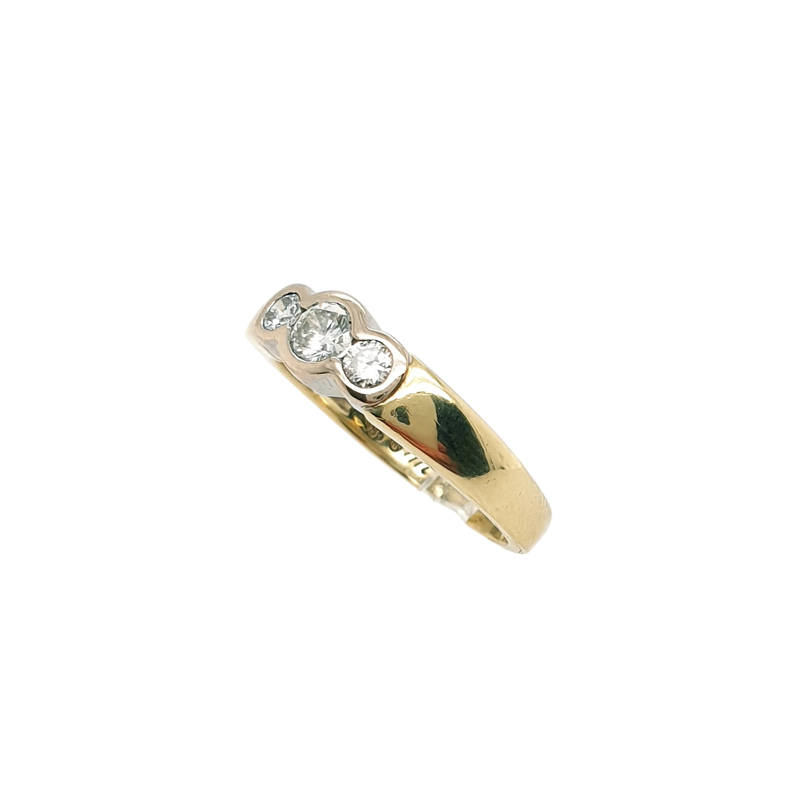 Ring Gelb/Weißgold 585 14kt mit Brillanten Gr.54