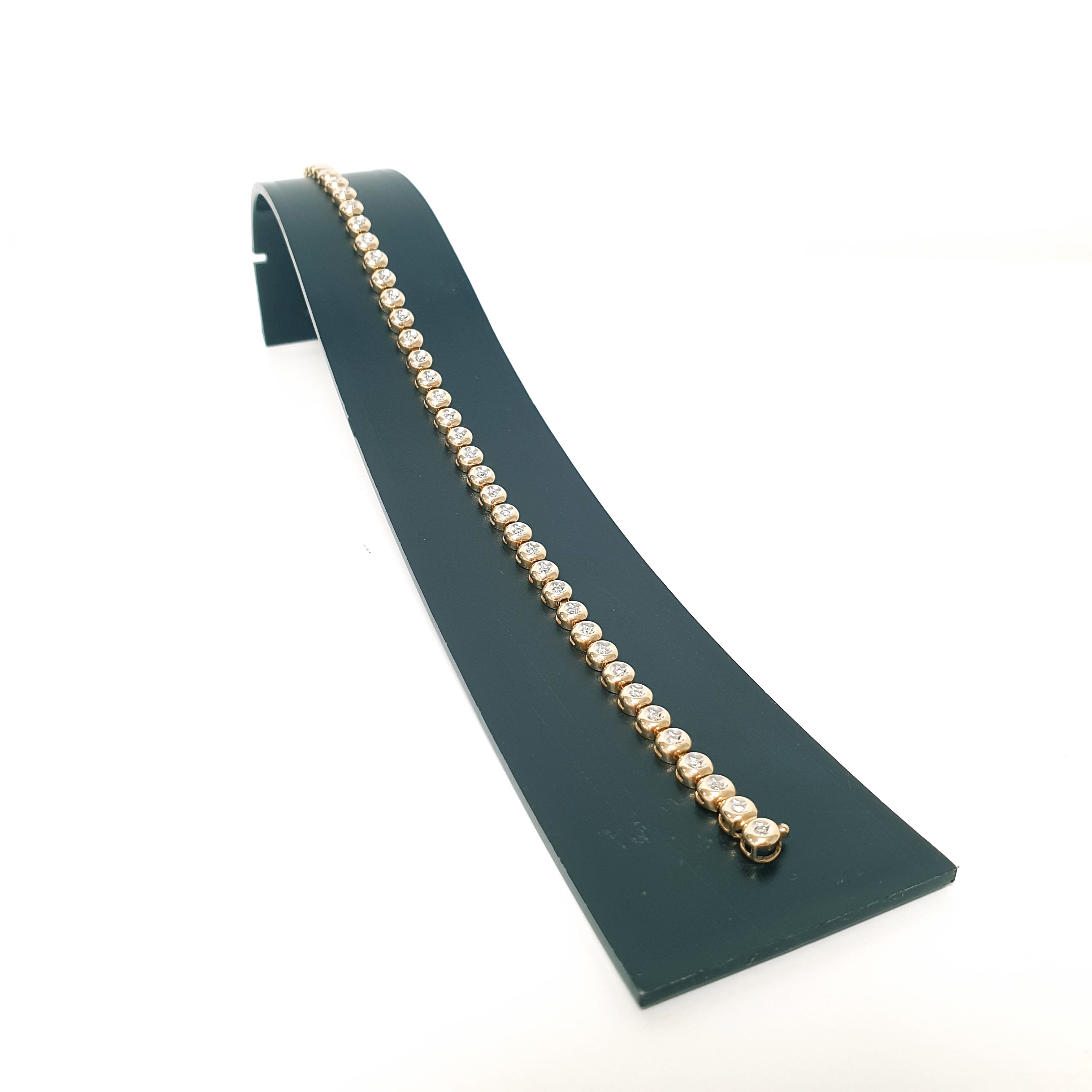 Tennisarmband Brillanten 585 Gelbgold 14kt L: 19cm