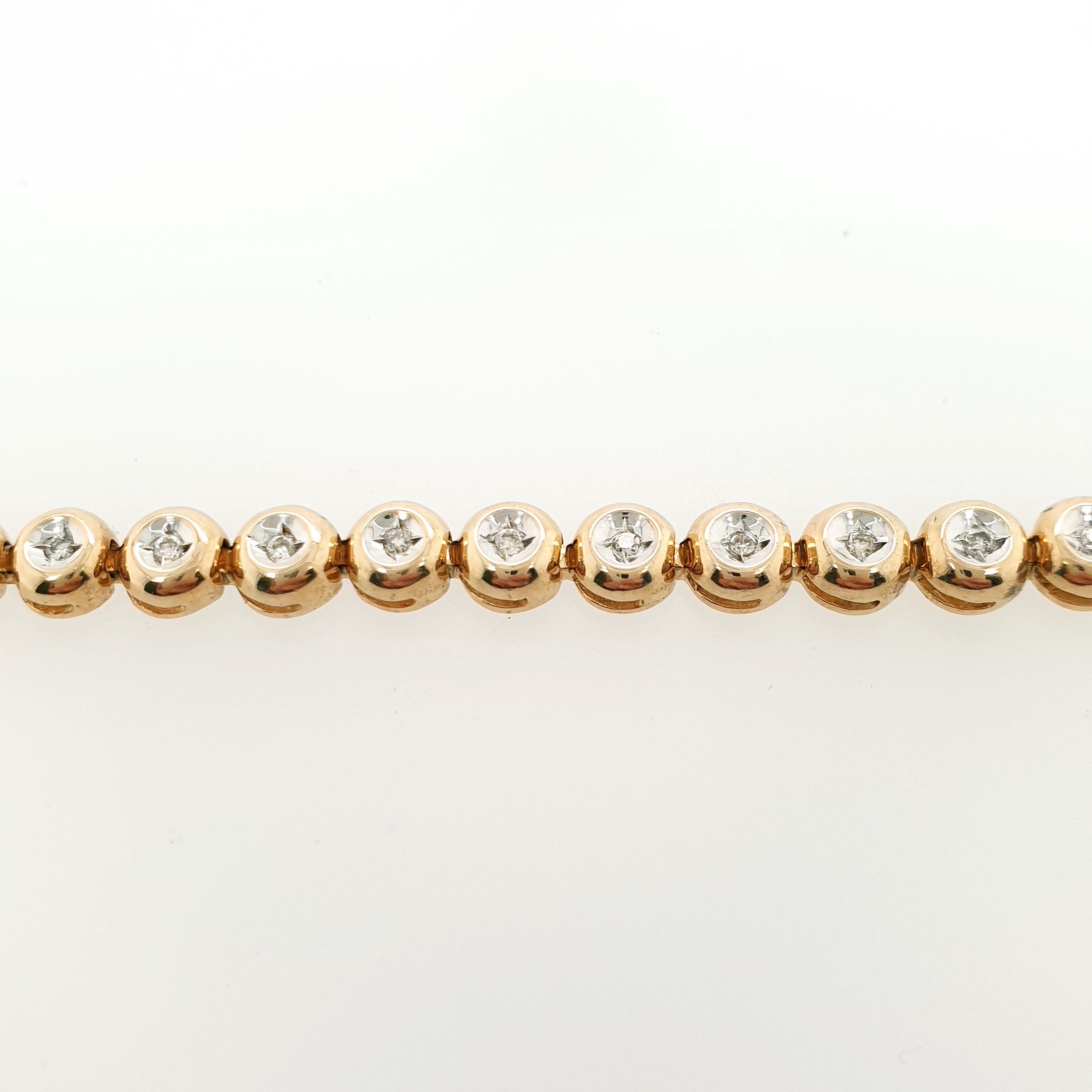 Tennisarmband Brillanten 585 Gelbgold 14kt L: 19cm