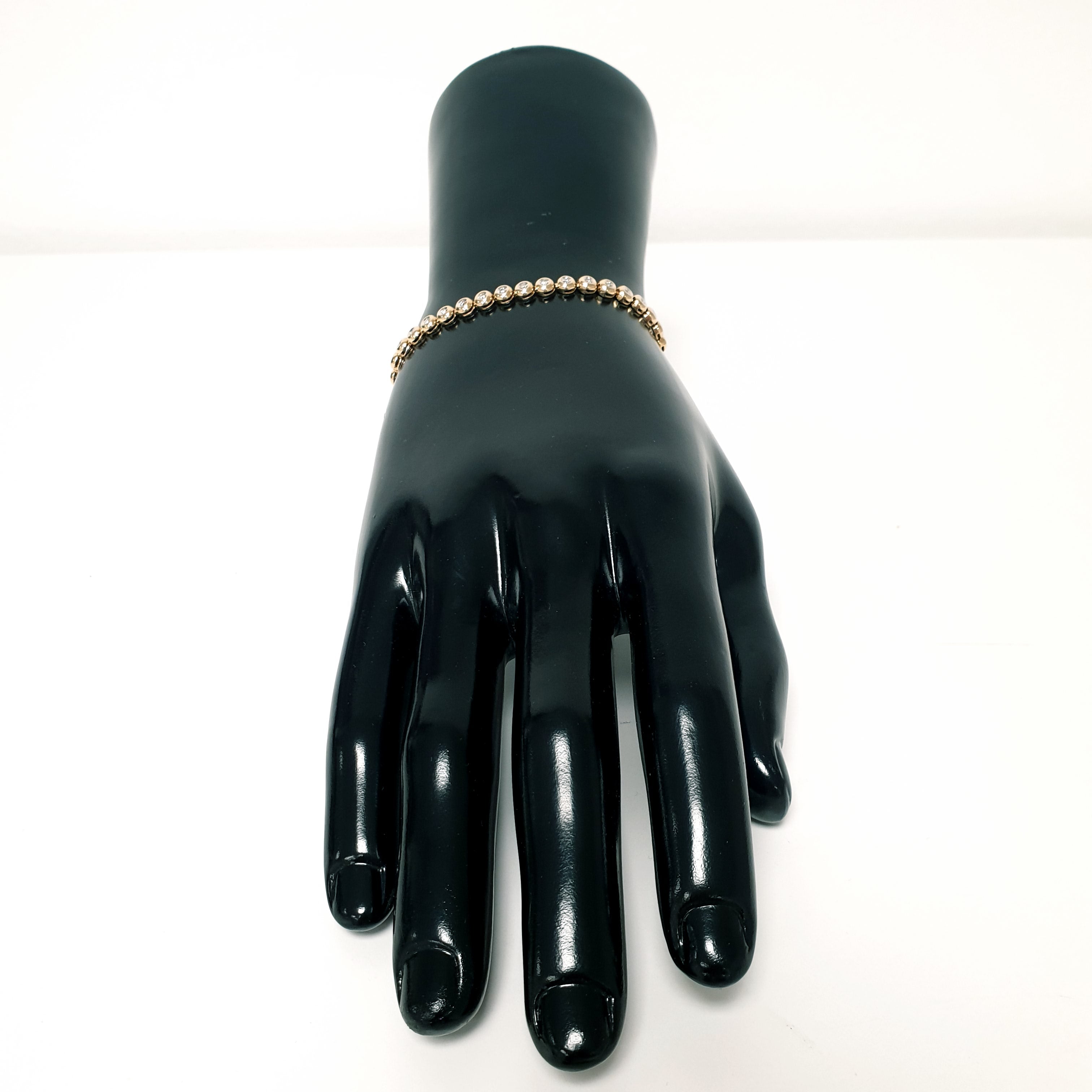 Tennisarmband Brillanten 585 Gelbgold 14kt L: 19cm