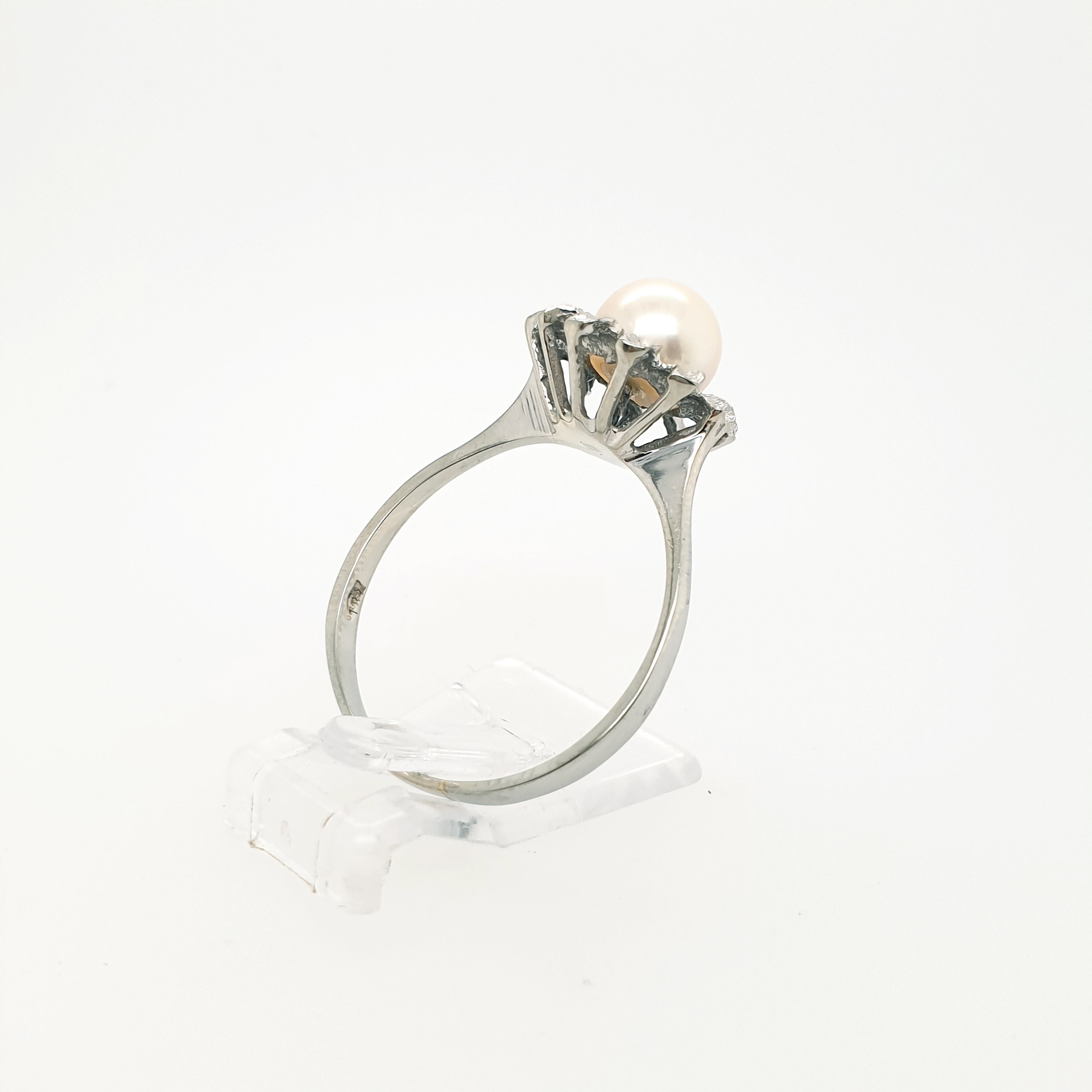 Ring Goldring Perle 585/14 Karat Weißgold Gr.60,5