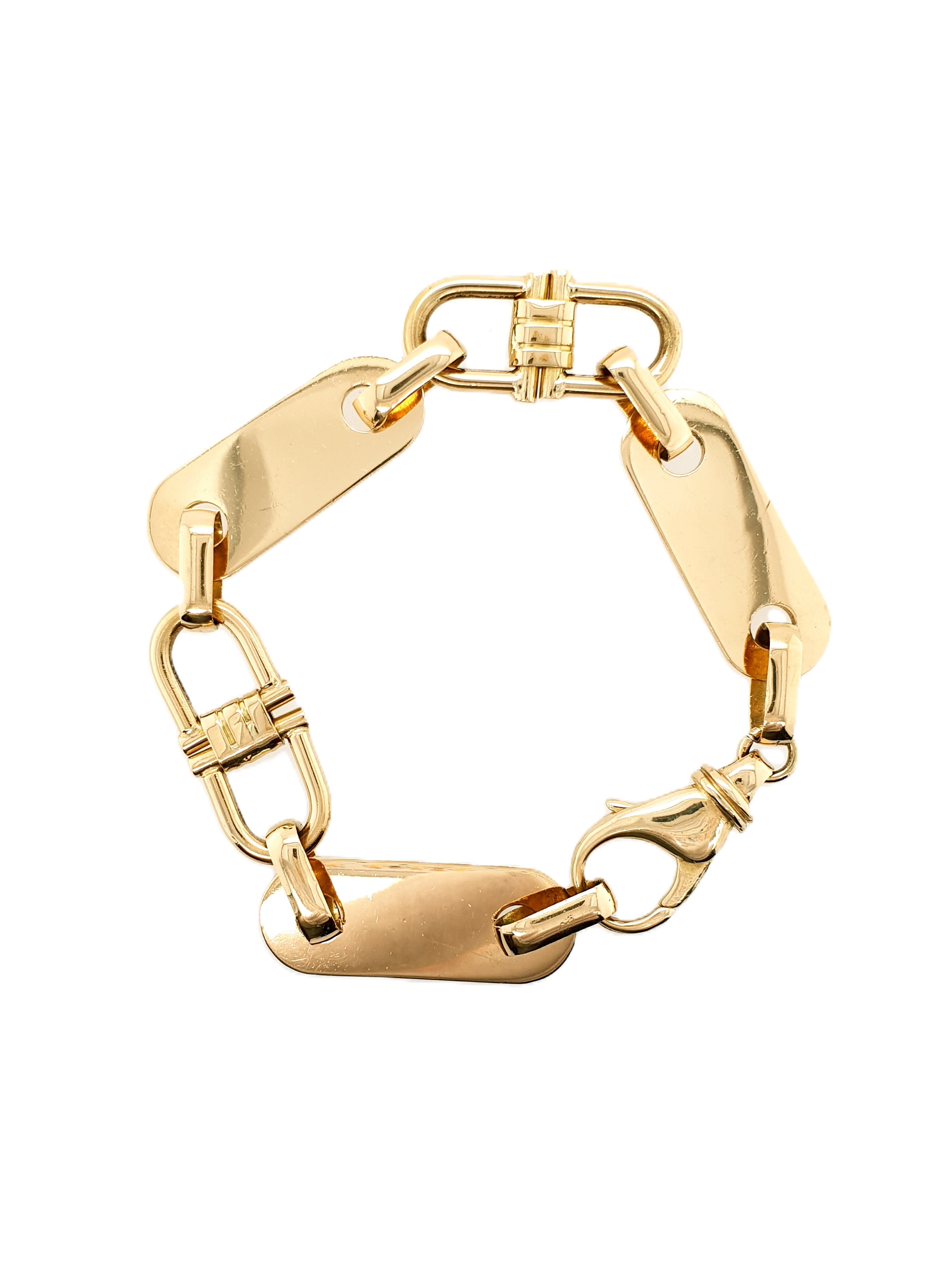 Platten Steigbügel Armband 750/18kt Gold