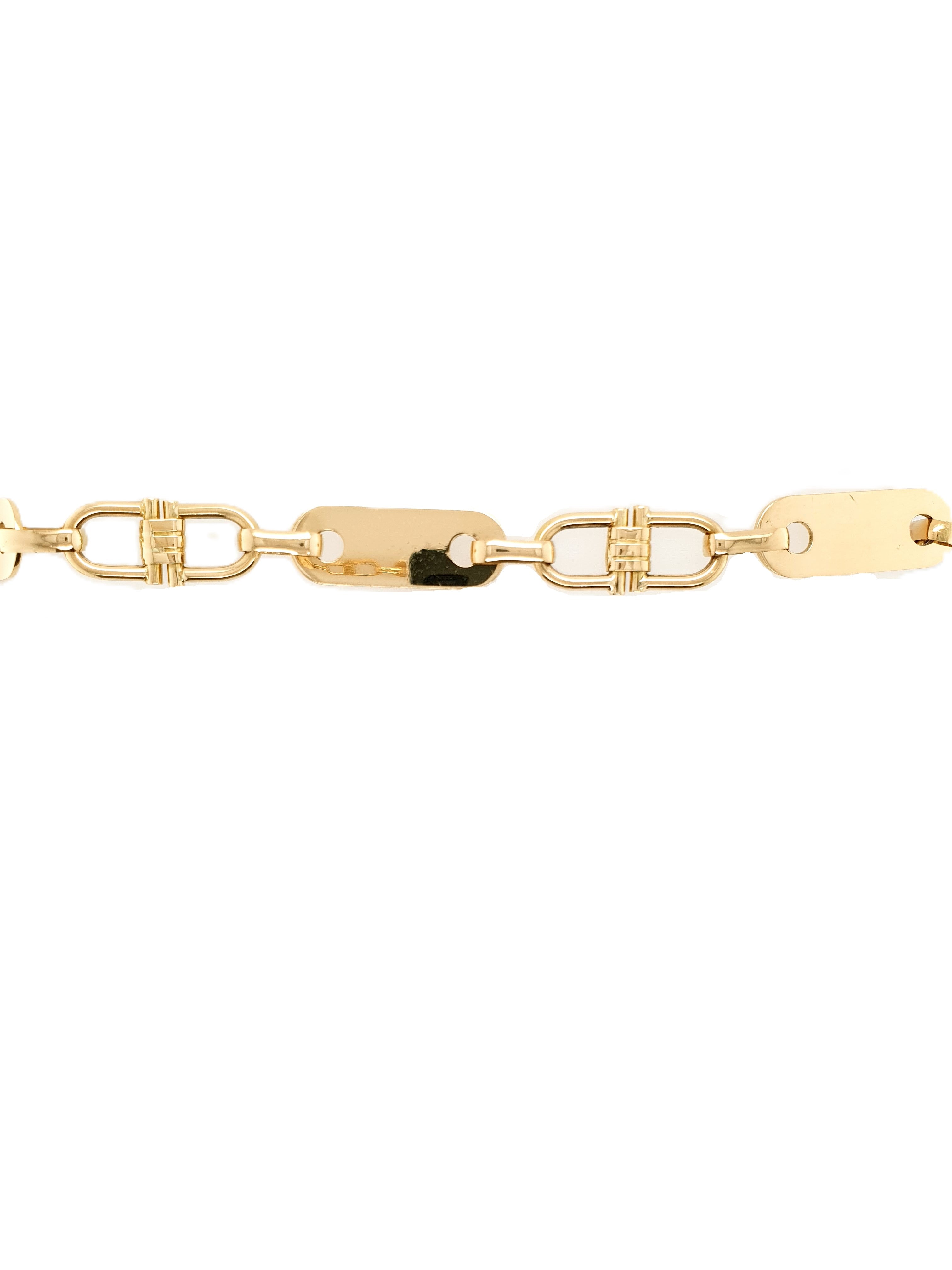 Platten Steigbügel Armband 750/18kt Gold
