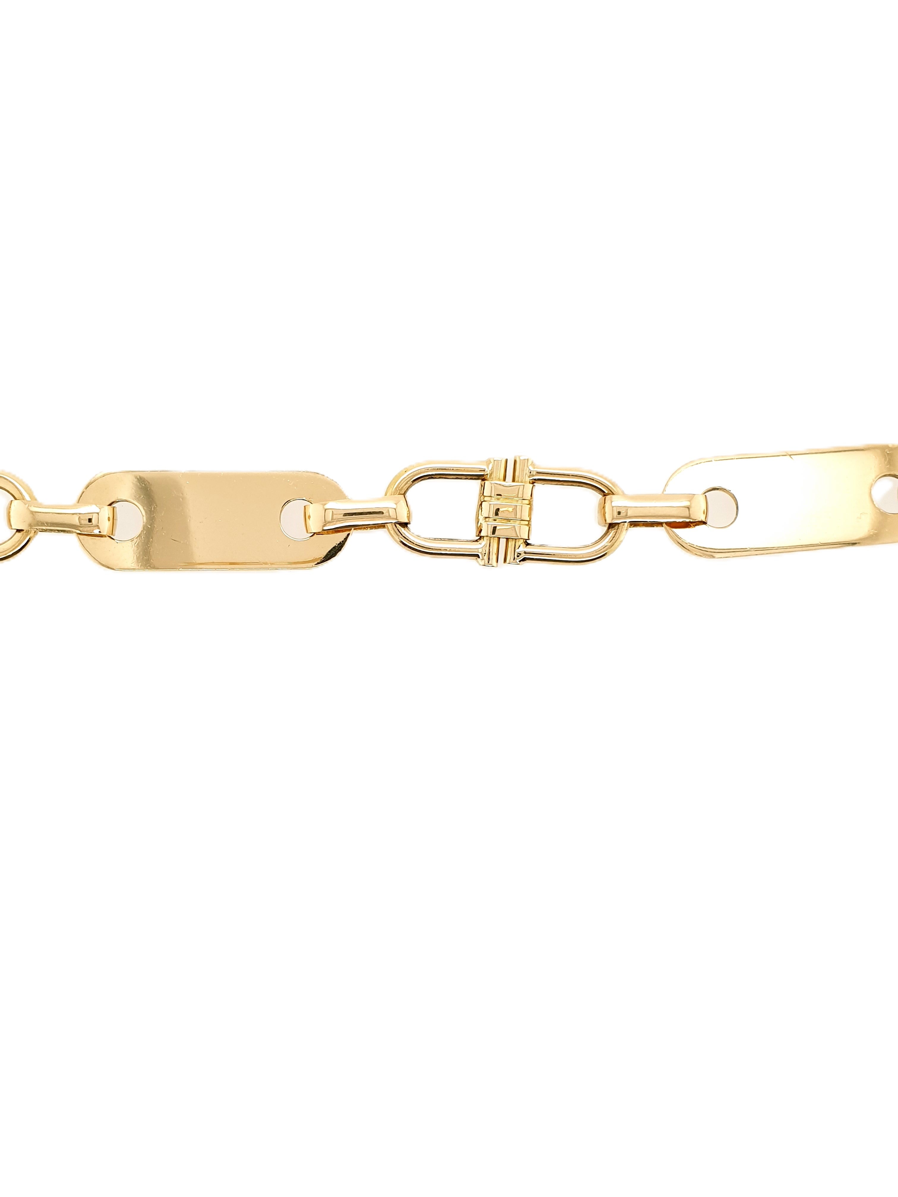 Platten Steigbügel Armband 750/18kt Gold