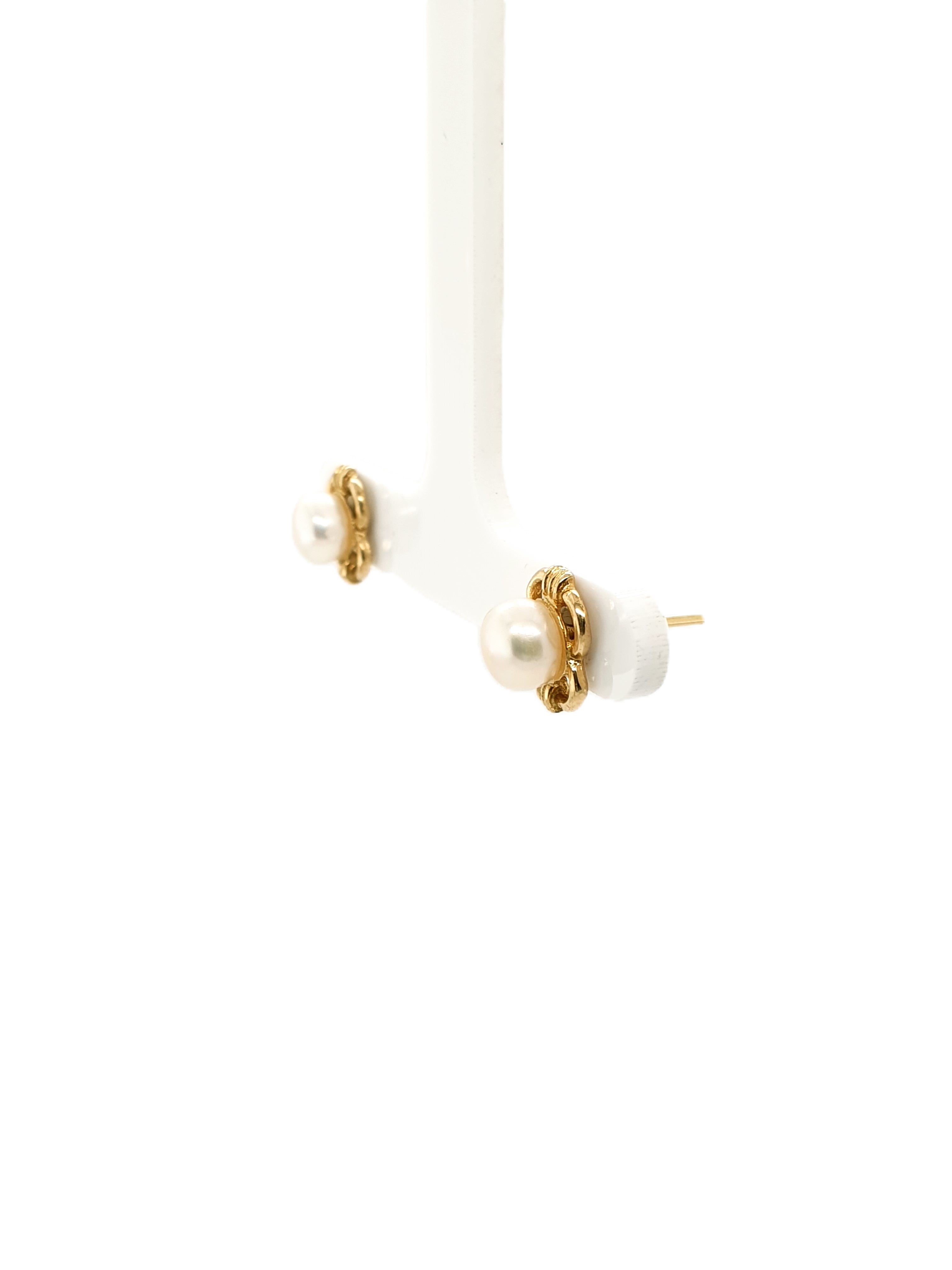 Gold Perlen Ohrstecker 585/14kt