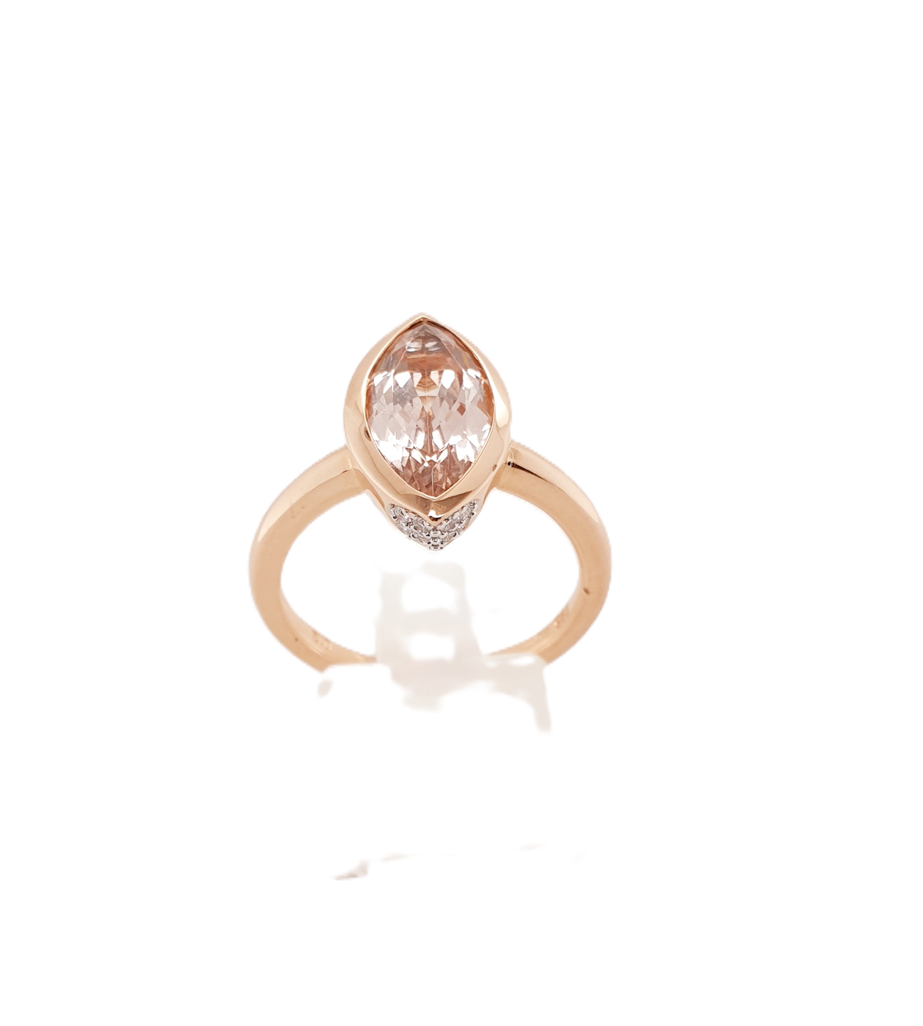 Brillant Ring mit Morganit 585/14kt Gr.54