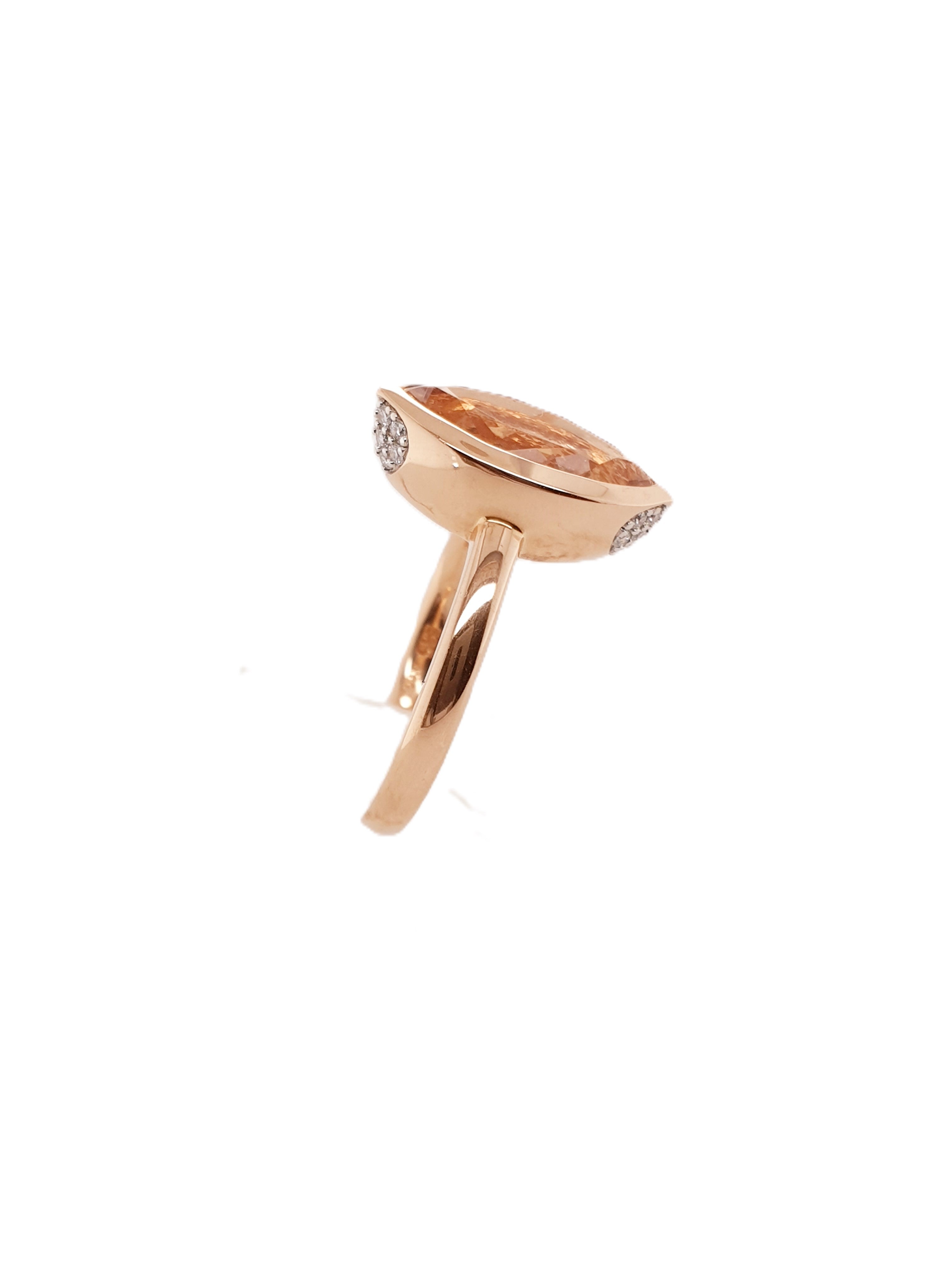 Brillant Ring mit Morganit 585/14kt Gr.54