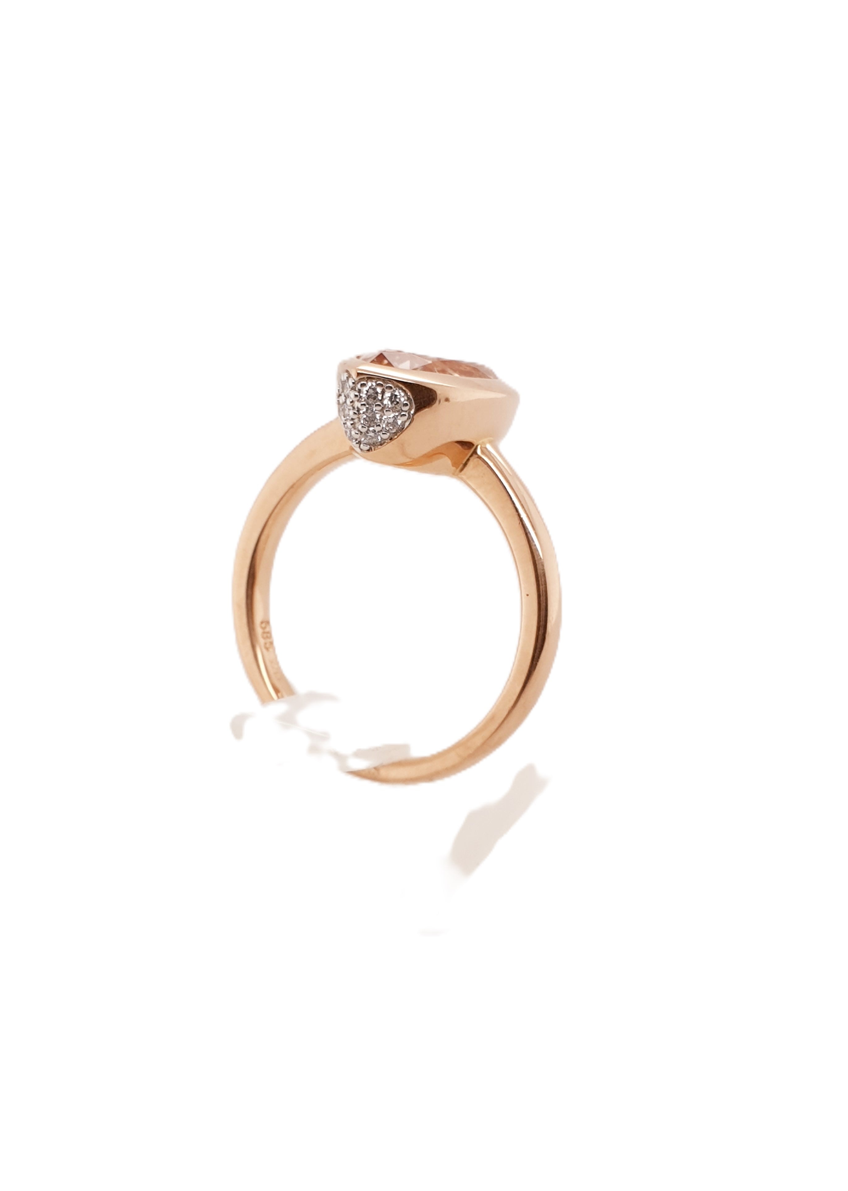 Brillant Ring mit Morganit 585/14kt Gr.54