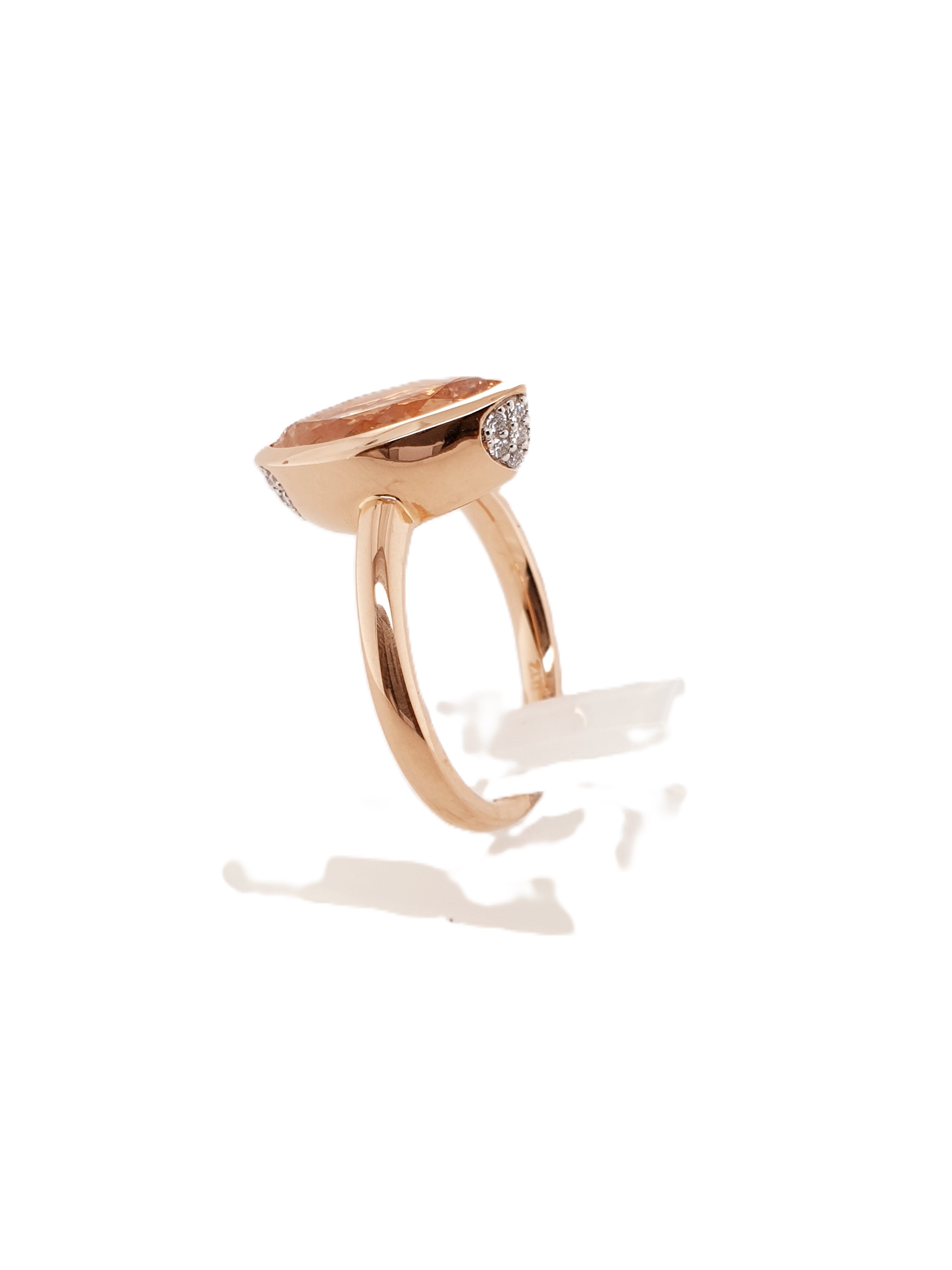 Brillant Ring mit Morganit 585/14kt Gr.54
