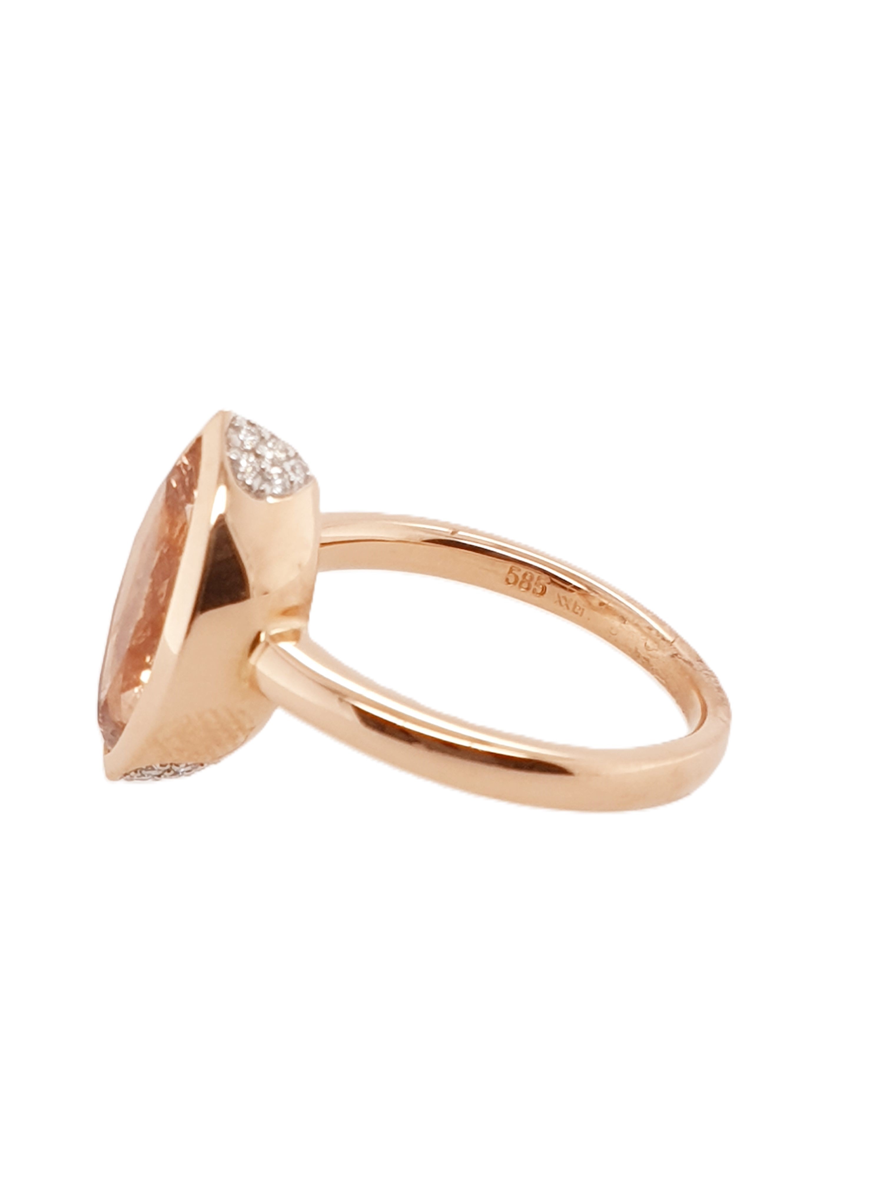 Brillant Ring mit Morganit 585/14kt Gr.54