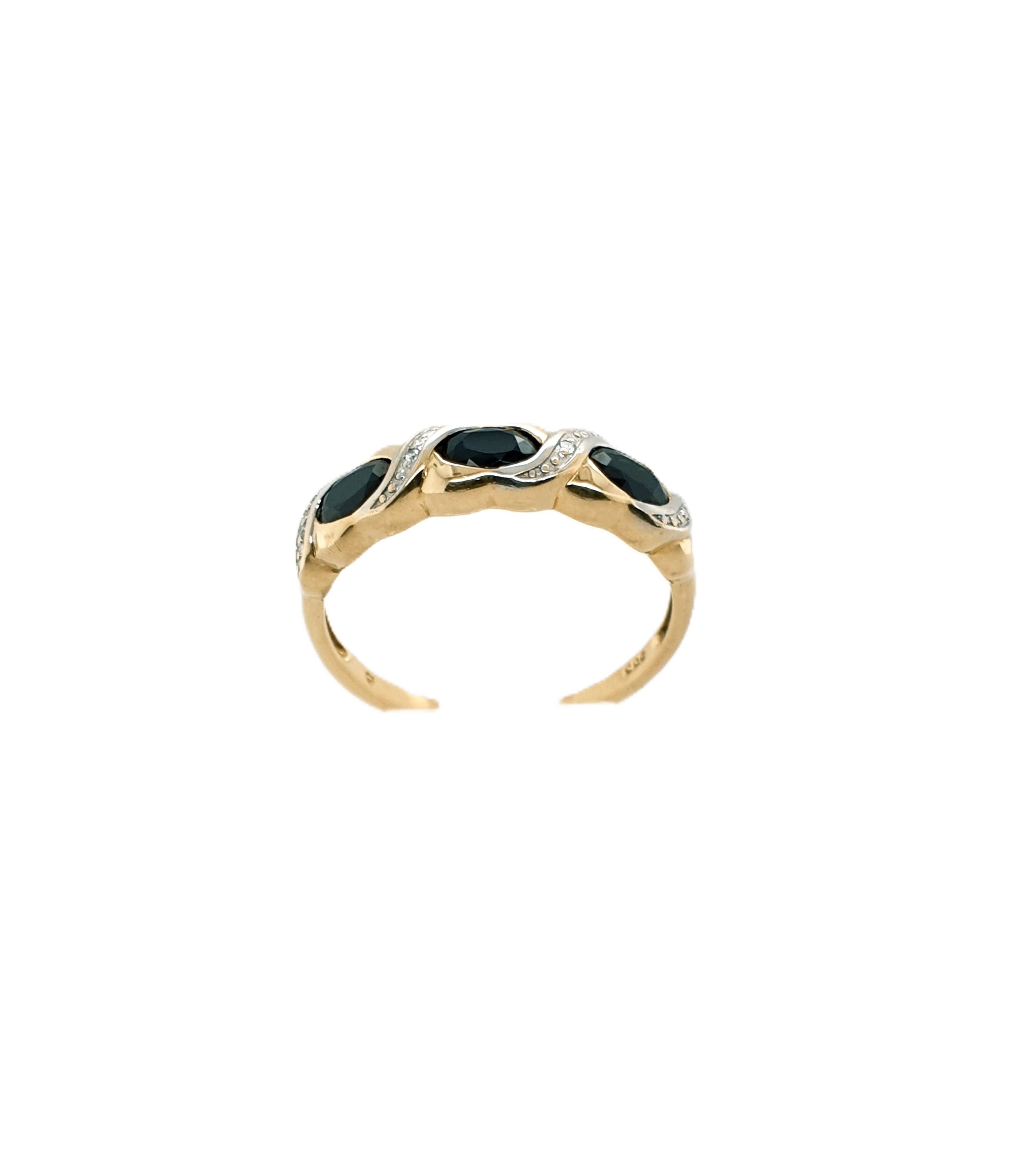 Brillant Saphir Gold Ring 585/14kt Gr.56