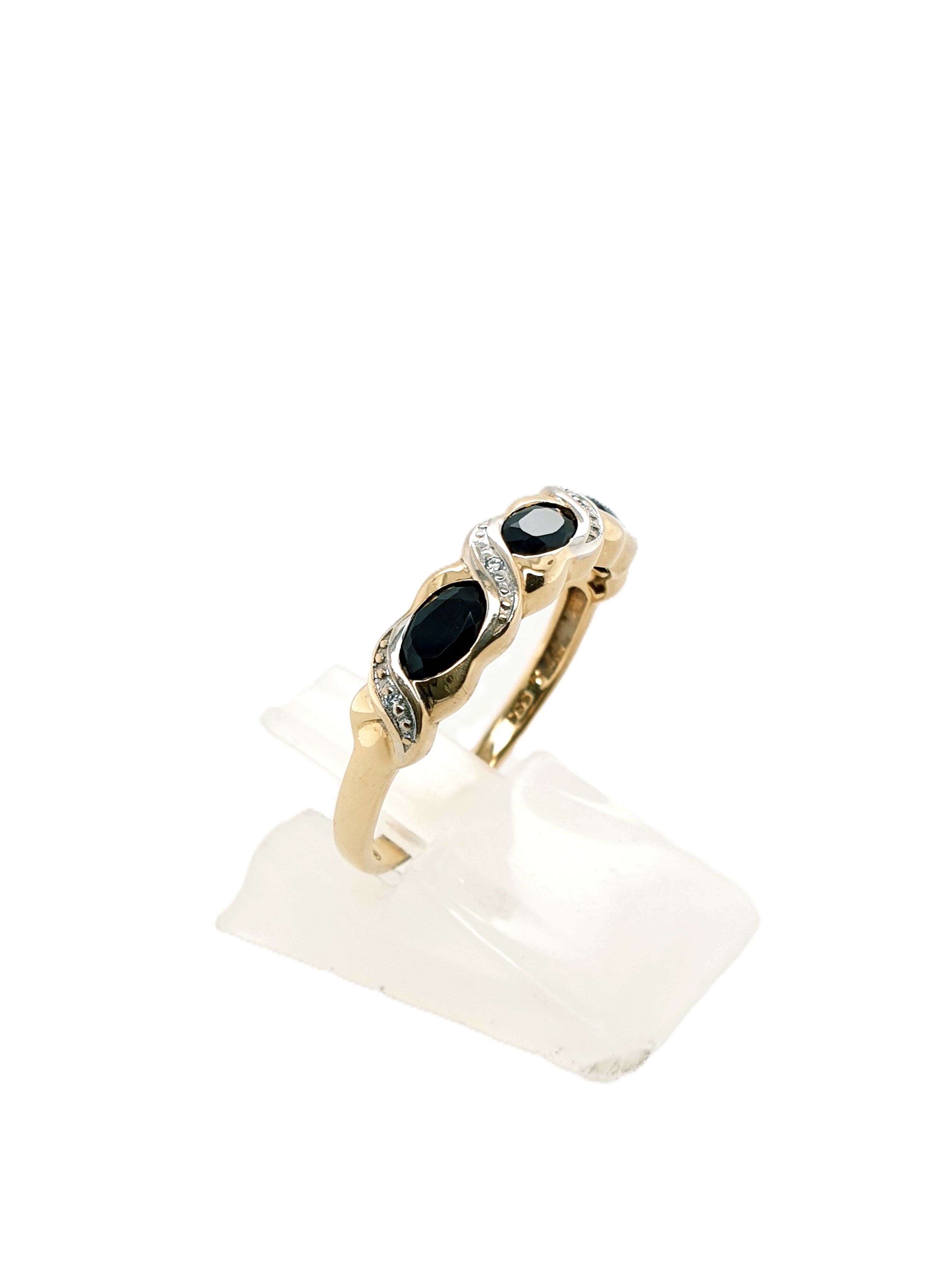 Brillant Saphir Gold Ring 585/14kt Gr.56