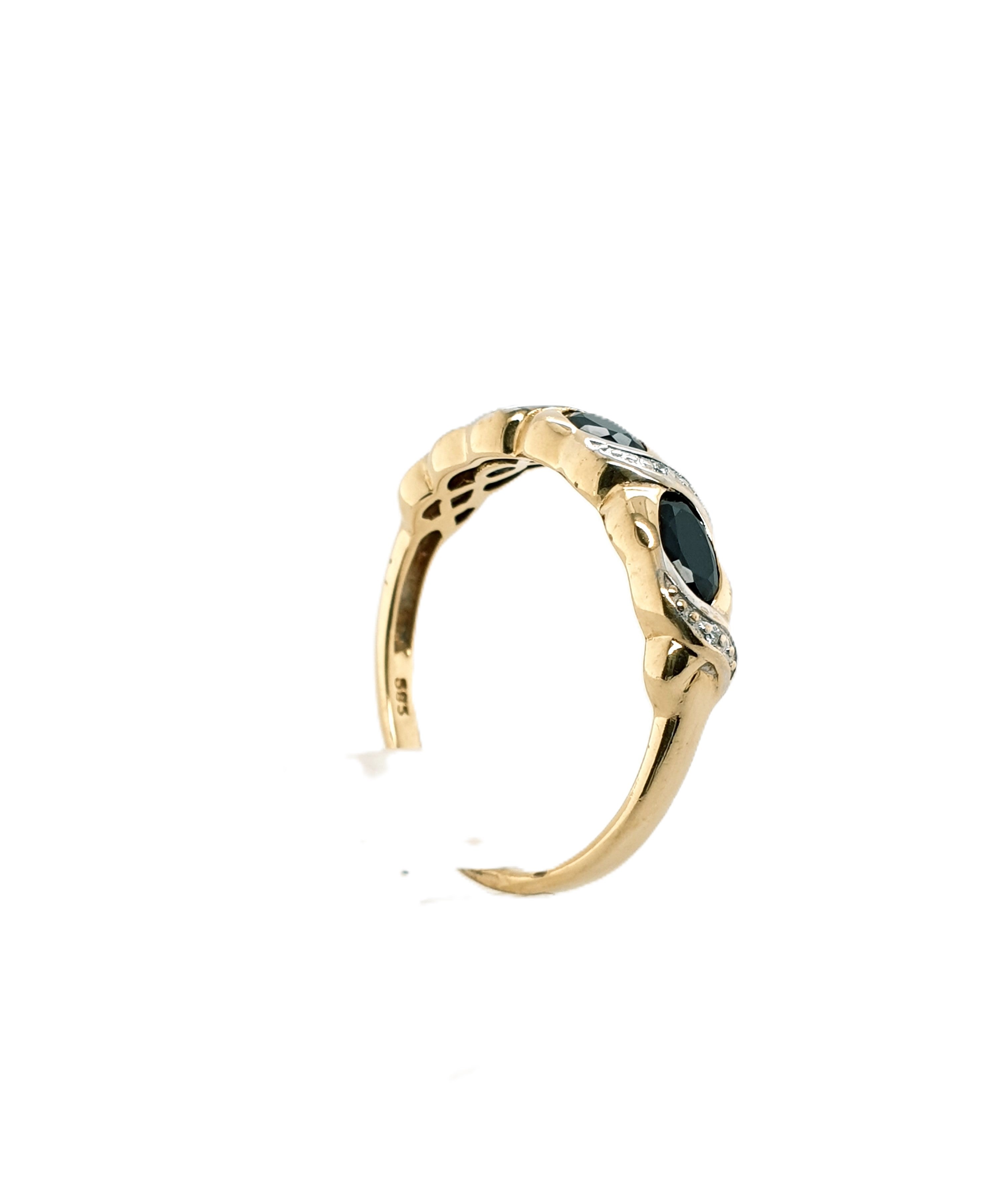 Brillant Saphir Gold Ring 585/14kt Gr.56