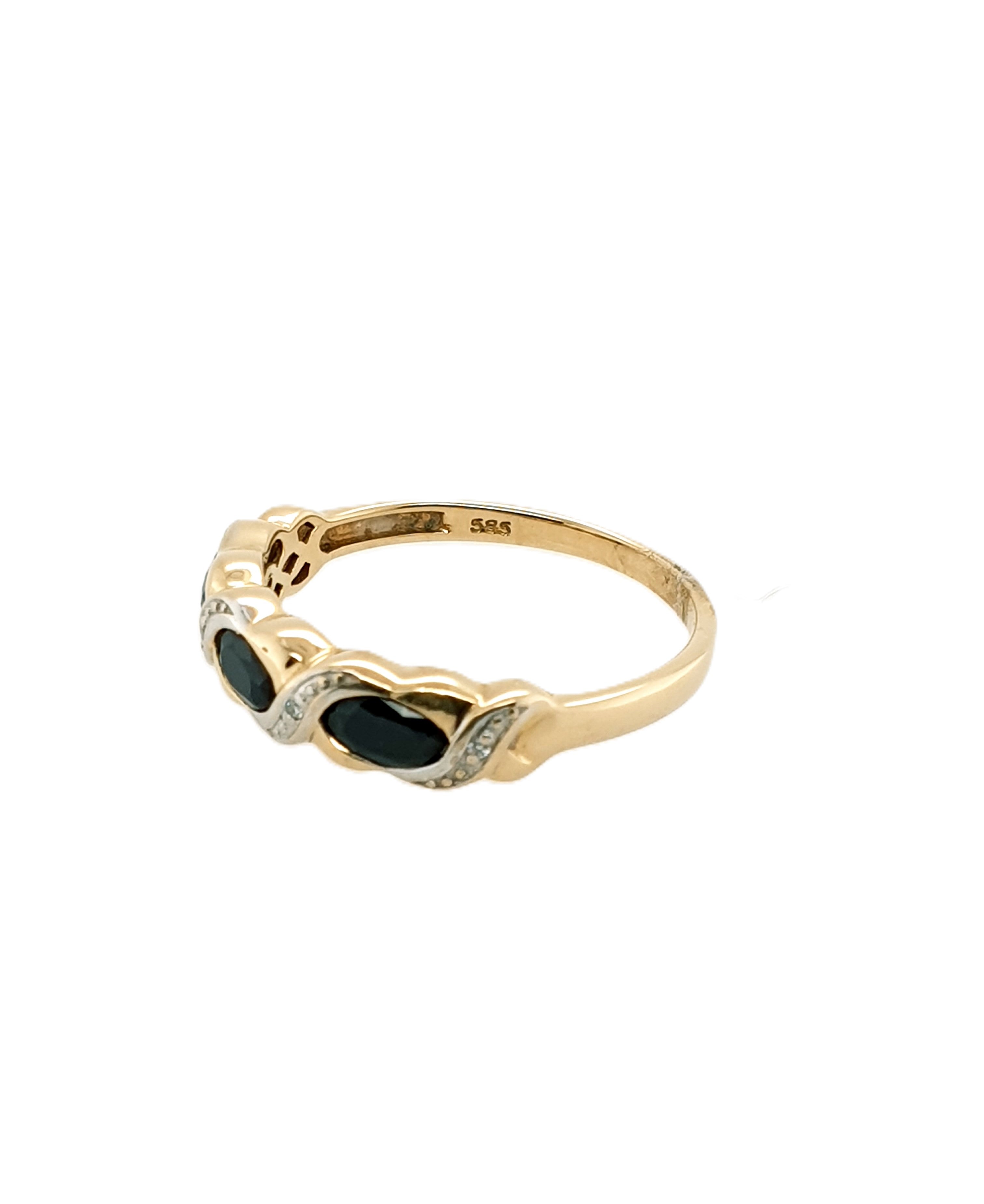 Brillant Saphir Gold Ring 585/14kt Gr.56