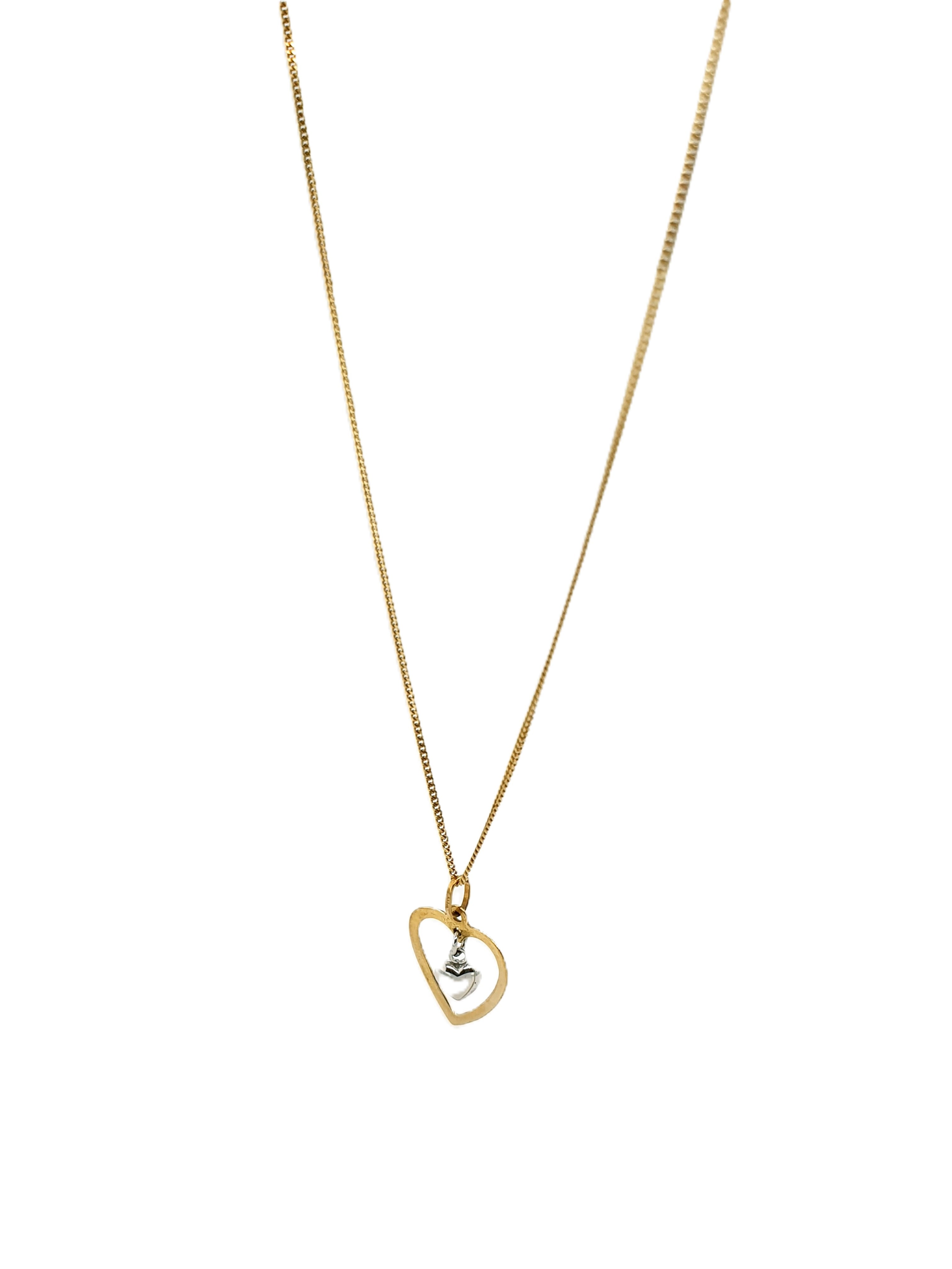 Gold Kette 333/8kt mit Herzanhänger 45cm