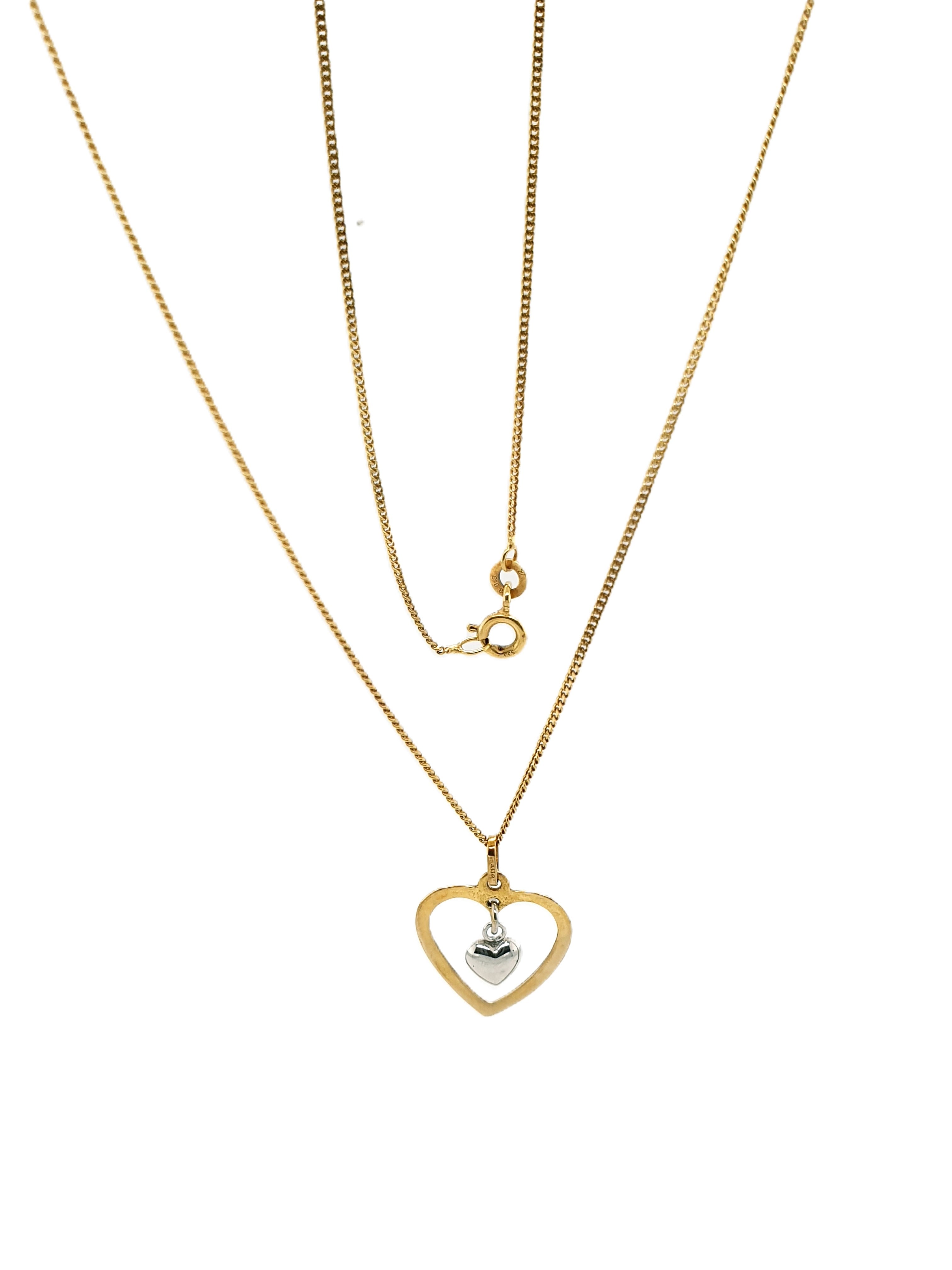 Gold Kette 333/8kt mit Herzanhänger 45cm