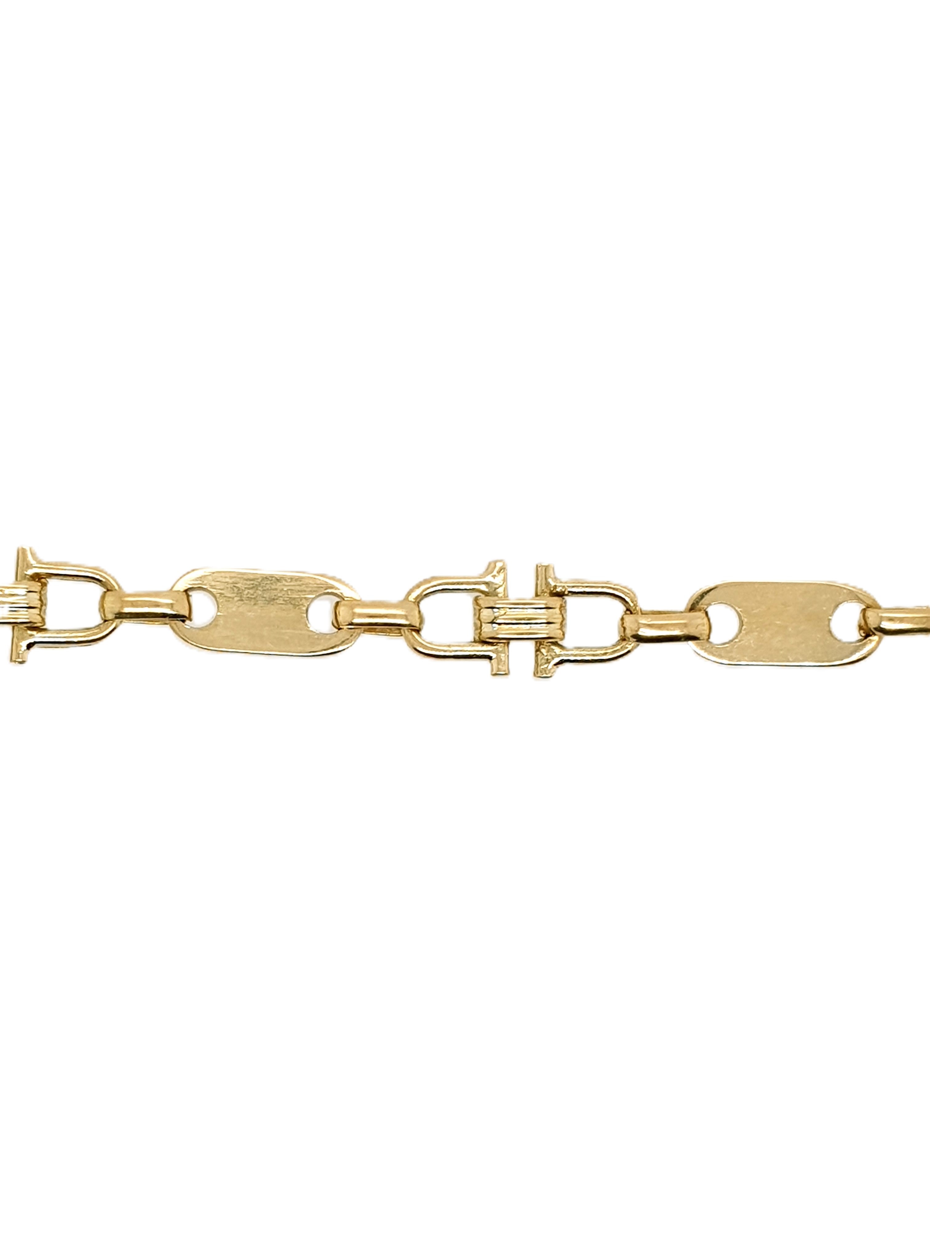 Platten Steigbügel Armband 585/14kt Gold
