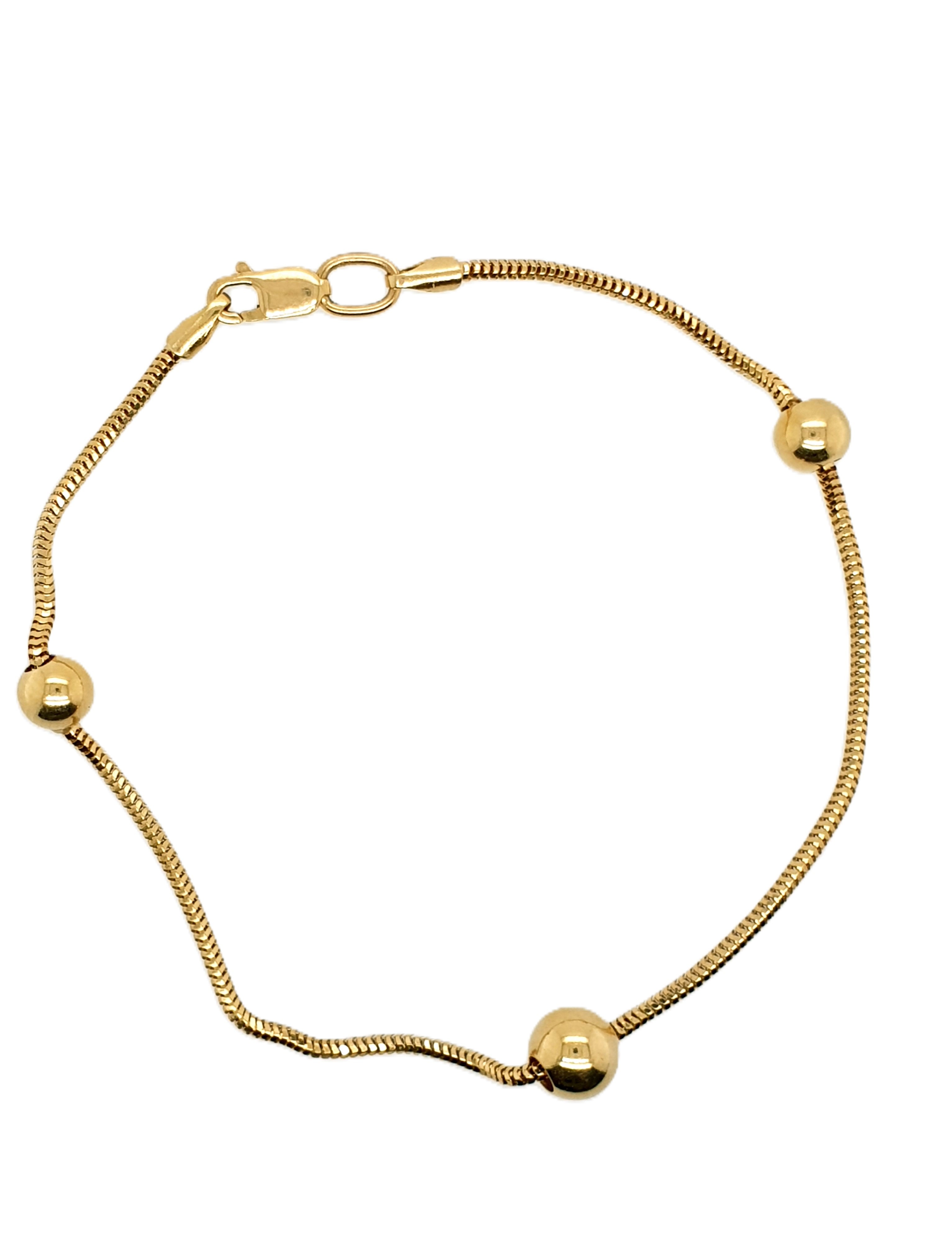Gold Armband 585/14kt mit Kugeln