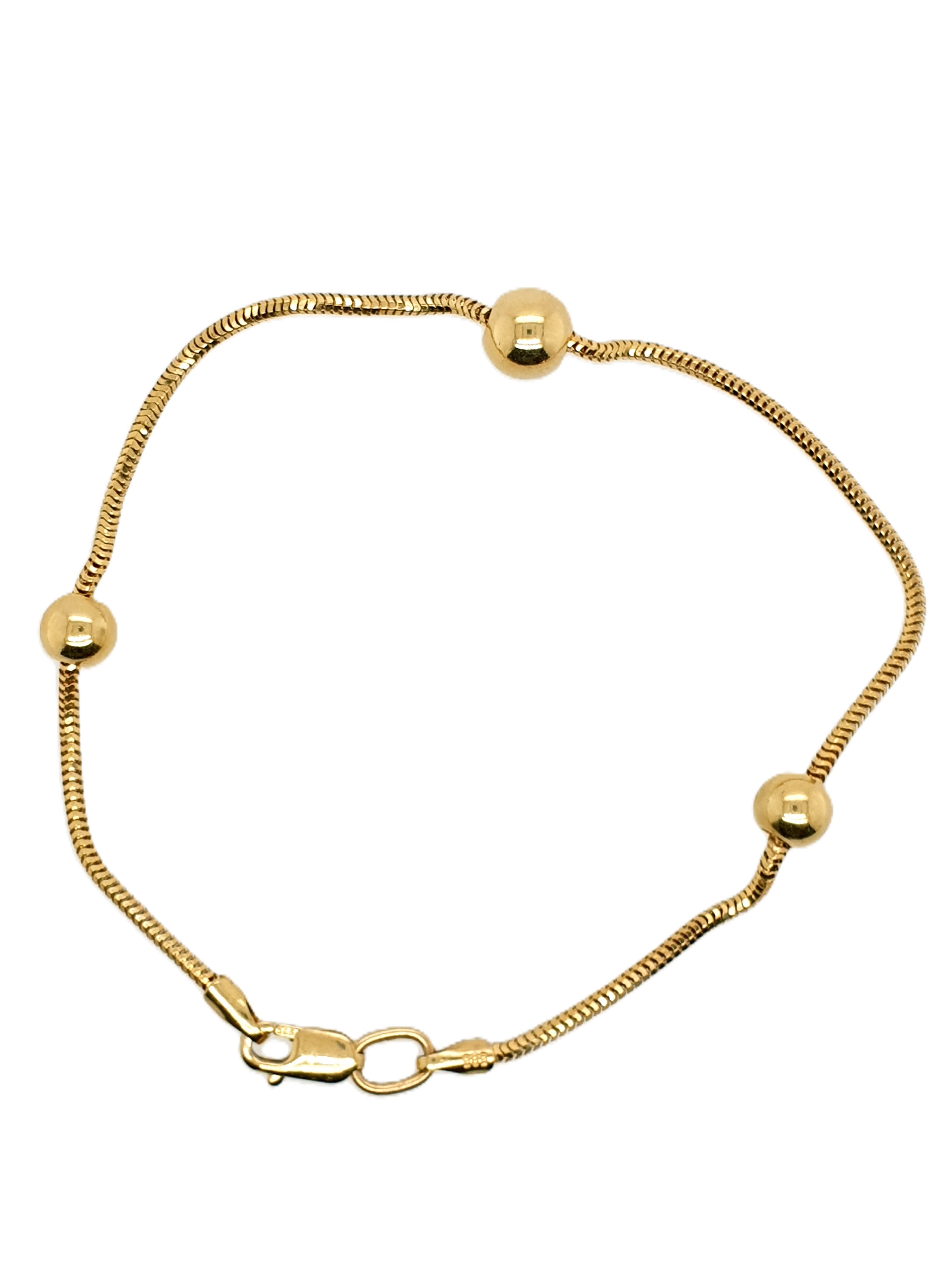 Gold Armband 585/14kt mit Kugeln